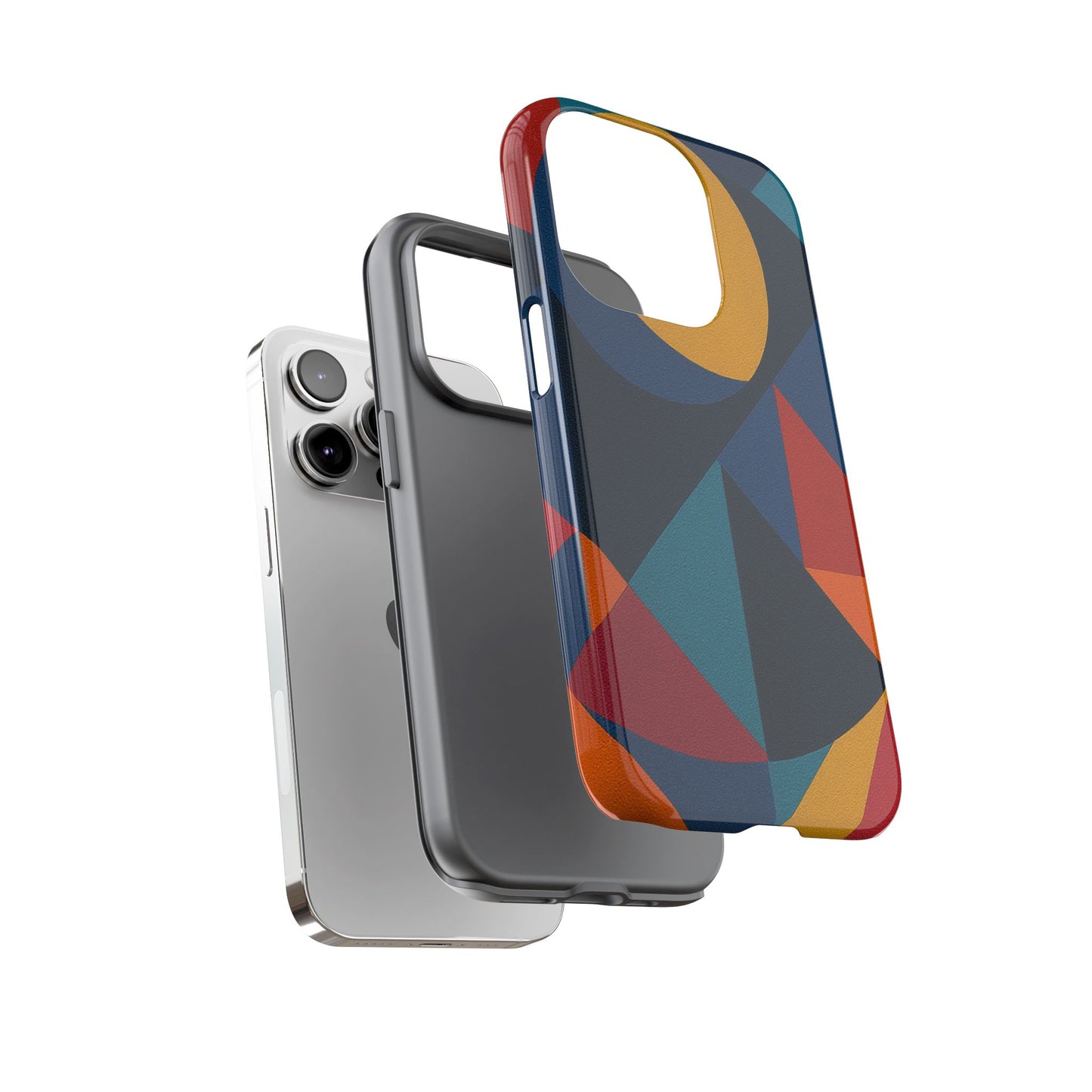 Vibrant Phone Case, Colorful Phone Cover, Geometric Design, Artistic Gift, Trendy Accessory, Vibrant Colors, Unique Design