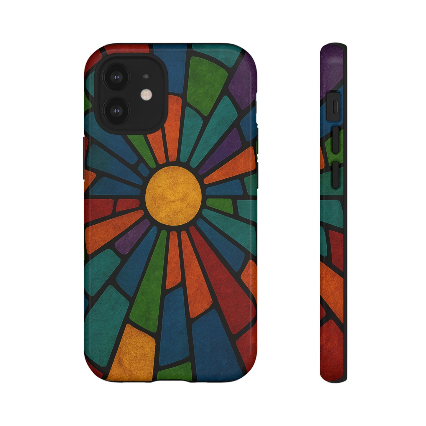 Colorful Stained Glass Phone Case, Tough Cases, Artistic Phone Cover, Vibrant Mobile Accessory, Unique Gift for Art Lovers