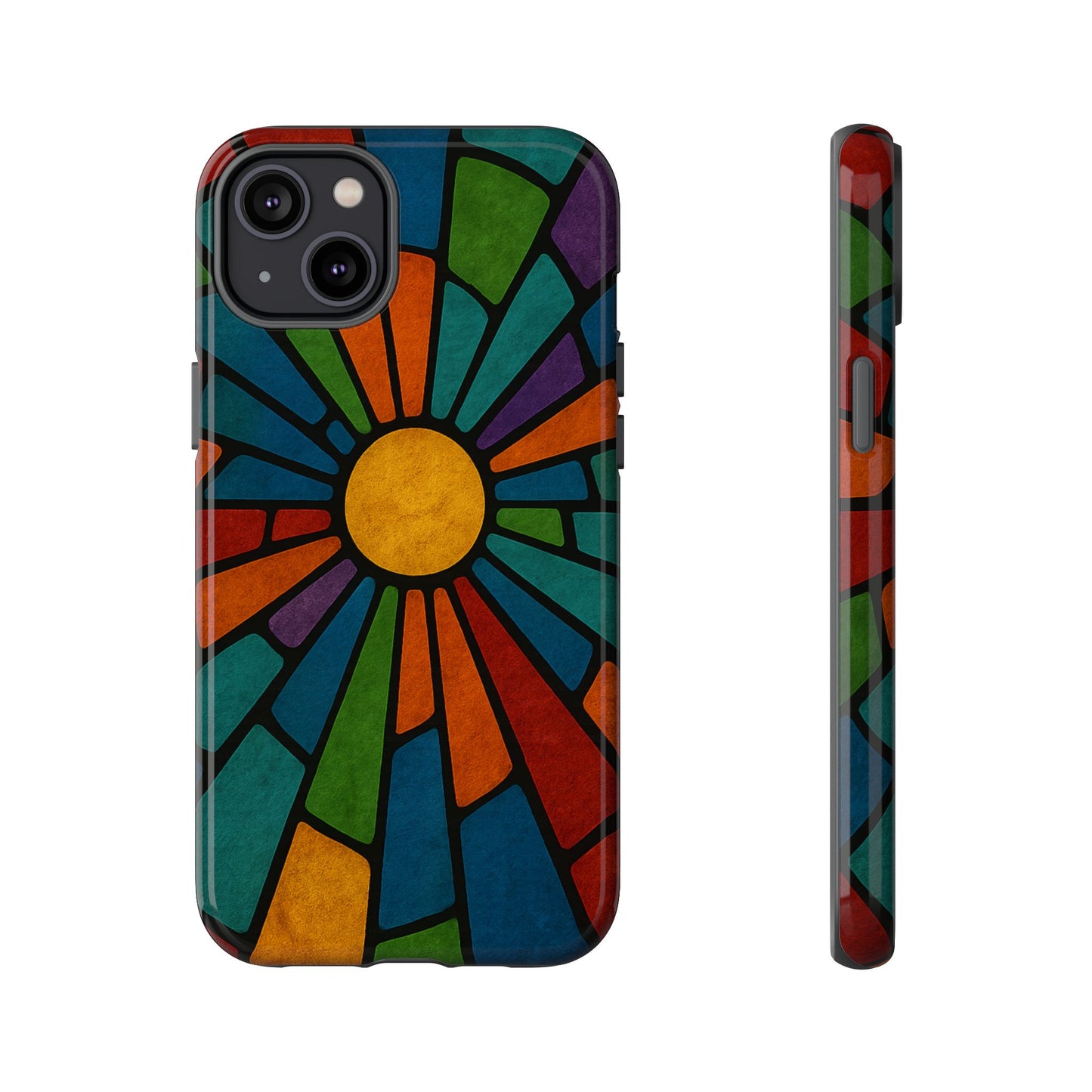 Colorful Stained Glass Phone Case, Tough Cases, Artistic Phone Cover, Vibrant Mobile Accessory, Unique Gift for Art Lovers