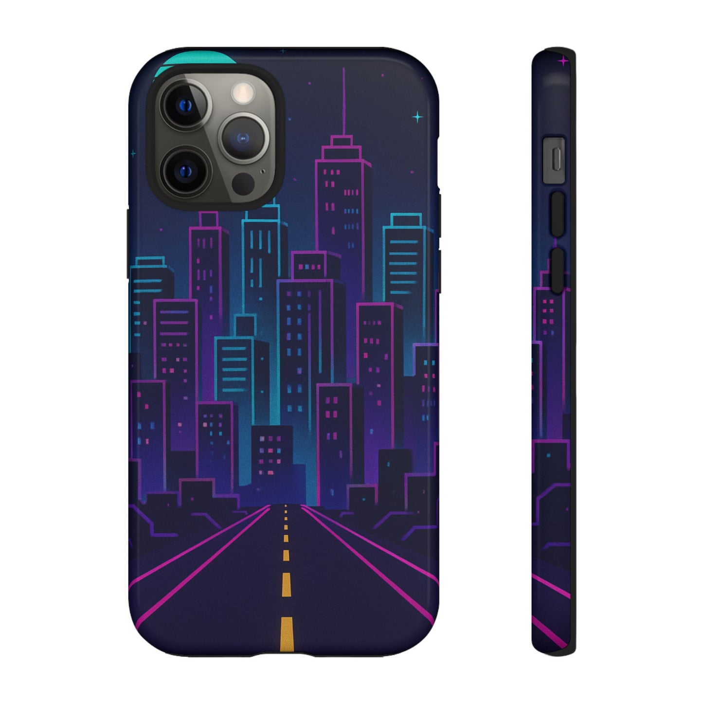 Cityscape Phone Case, Tough Cases, Urban Style, Nighttime Vibe, Phone Cover, Gift for City Lovers, Modern Design