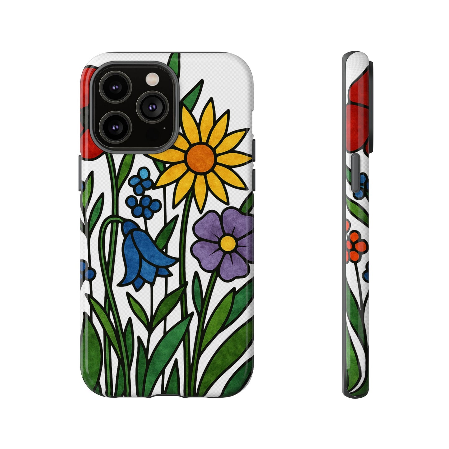 Floral Phone Case, Vibrant Flower Design, Tough Protection, Gift for Nature Lovers, Spring Decor