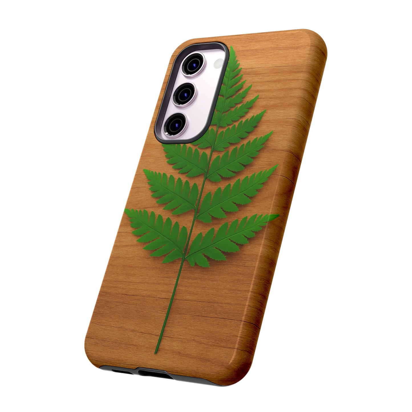 Wooden Fern Phone Case - Eco-Friendly Tough Cases for Nature Lovers, Unique Gift, Customizable Design, Nature-Themed Accessories