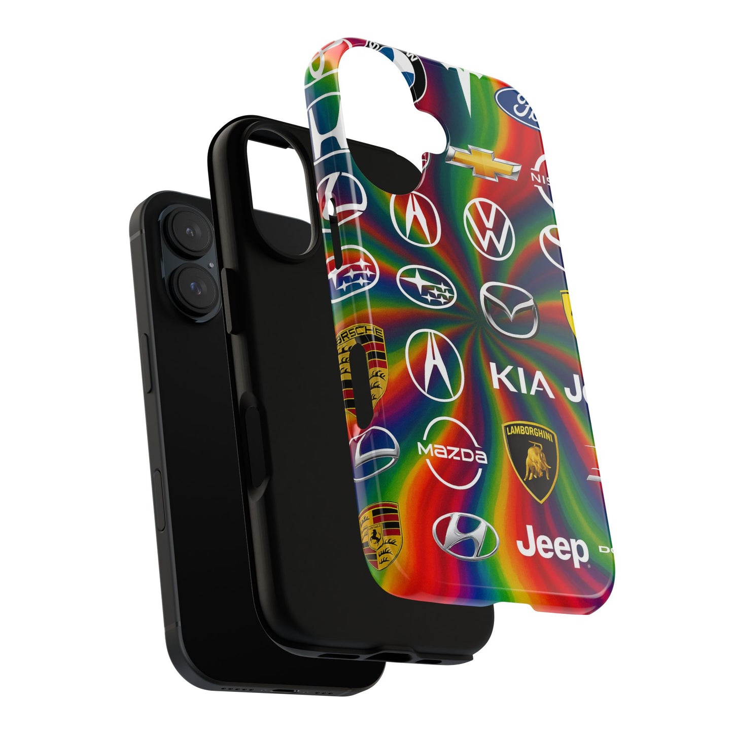 Colorful Car Logos Phone Case - Vibrant Tough Cases for Auto Enthusiasts, Unique Gift for Birthdays, Car Events, and Holidays