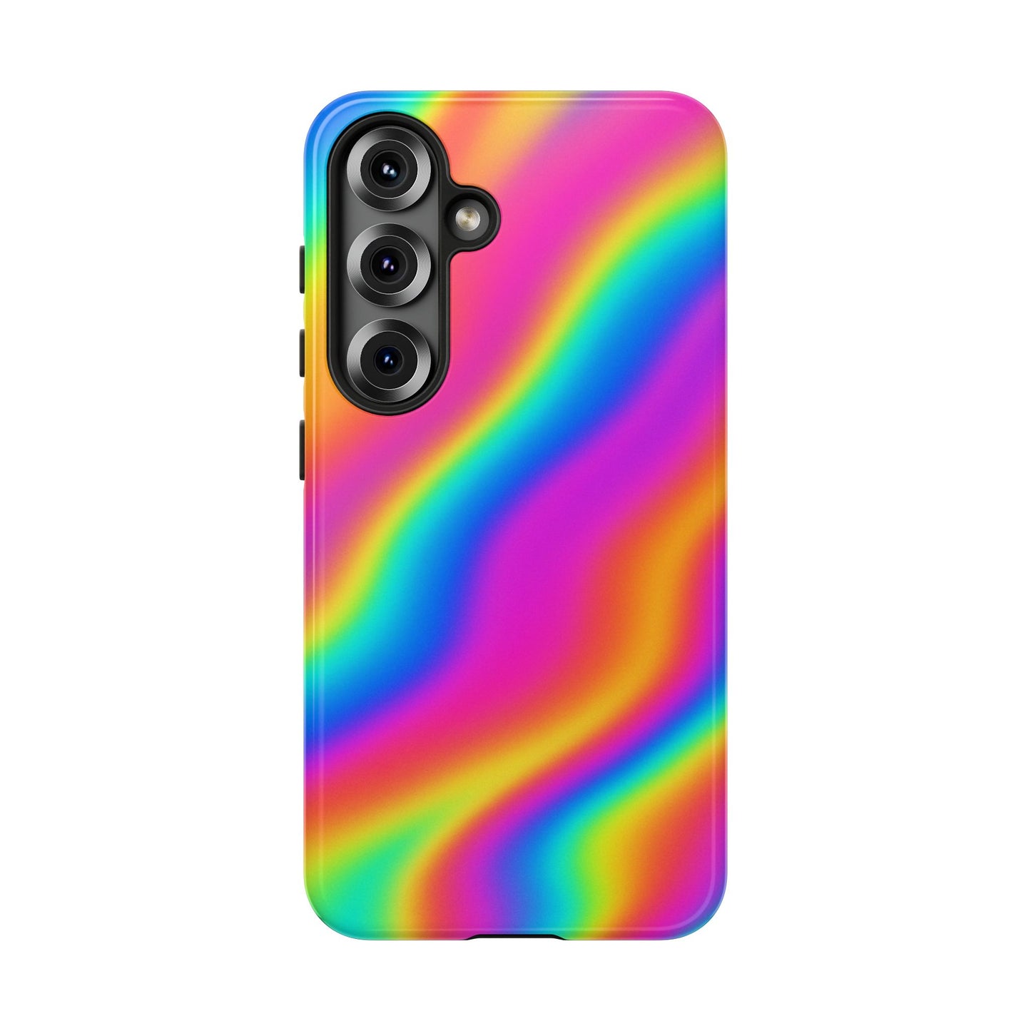 Rainbow Wavy Phone Case - Colorful Tough Cases for Stylish Protection, LGBTQ+ Pride Gift, Trendy Phone Accessory, Birthday, Holiday Present
