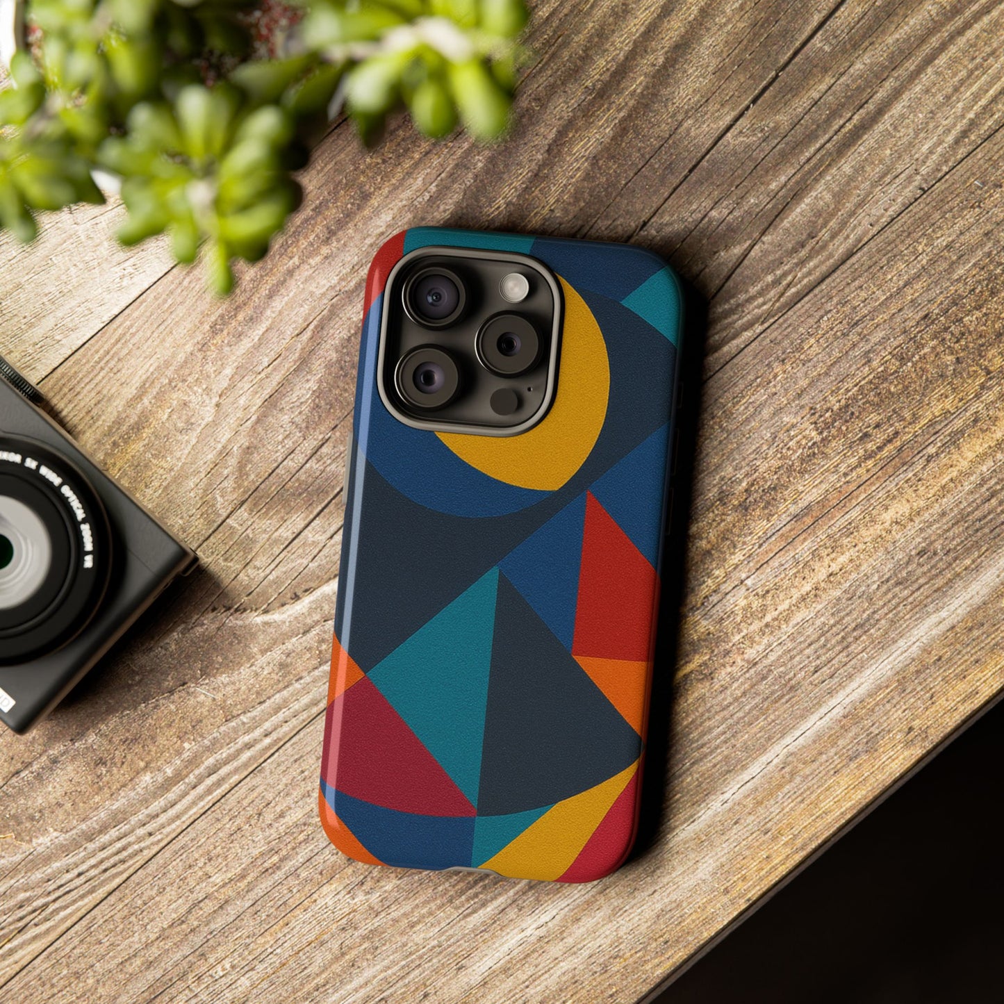 Vibrant Phone Case, Colorful Phone Cover, Geometric Design, Artistic Gift, Trendy Accessory, Vibrant Colors, Unique Design