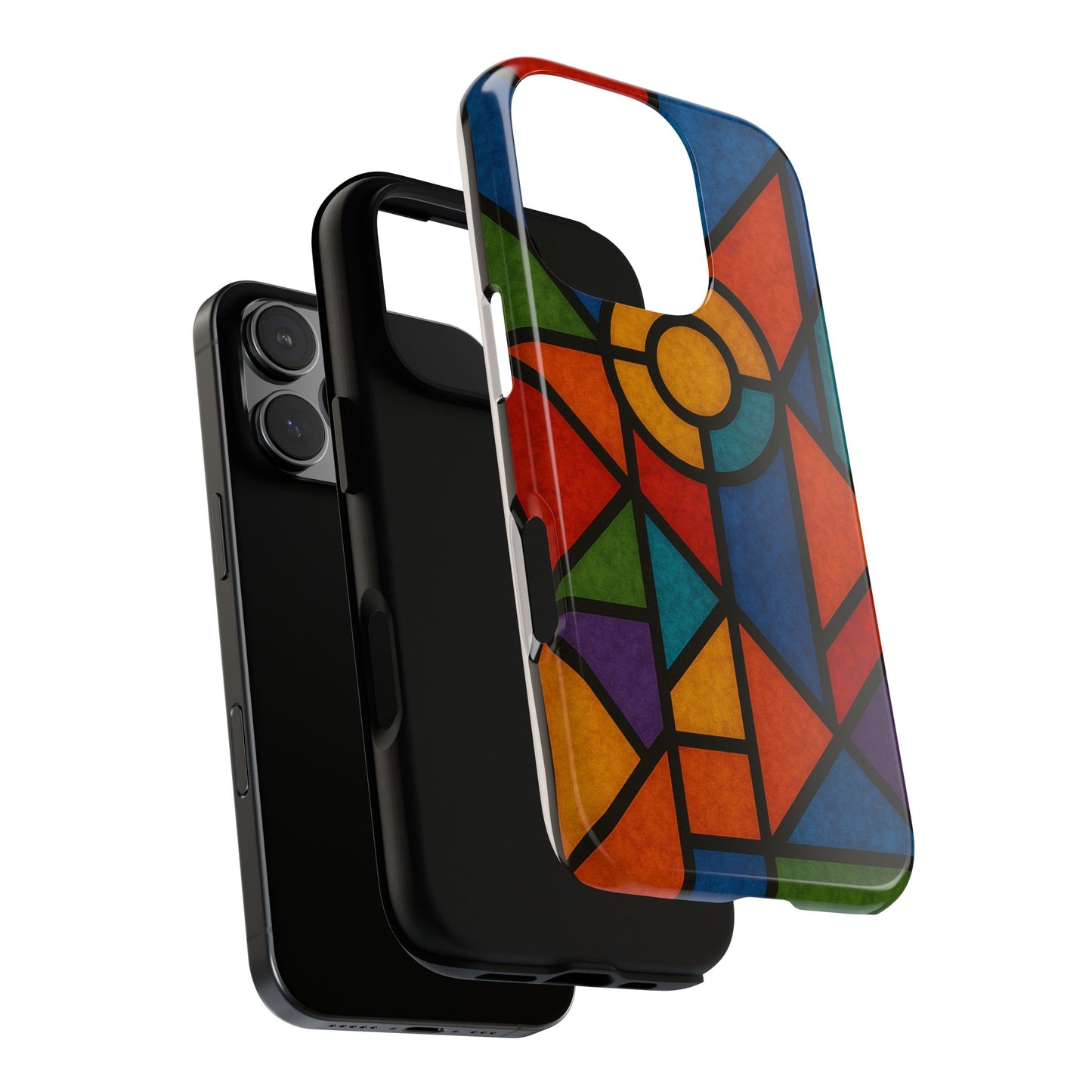 Colorful Stained Glass Phone Case, Artistic Phone Cover, Vibrant Protective Case, Unique Gift for Art Lovers, Stylish Smartphone Accessory