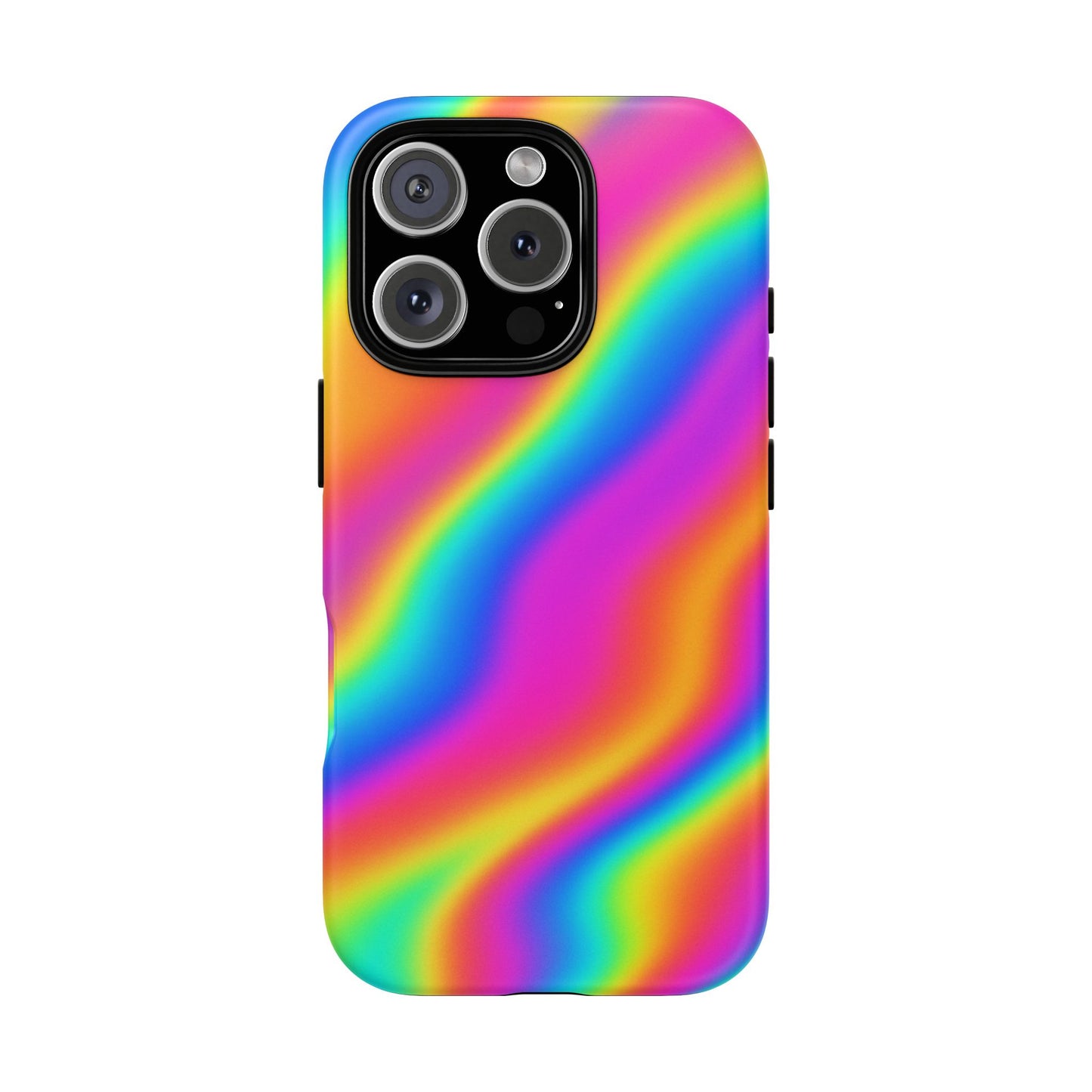 Rainbow Wavy Phone Case - Colorful Tough Cases for Stylish Protection, LGBTQ+ Pride Gift, Trendy Phone Accessory, Birthday, Holiday Present