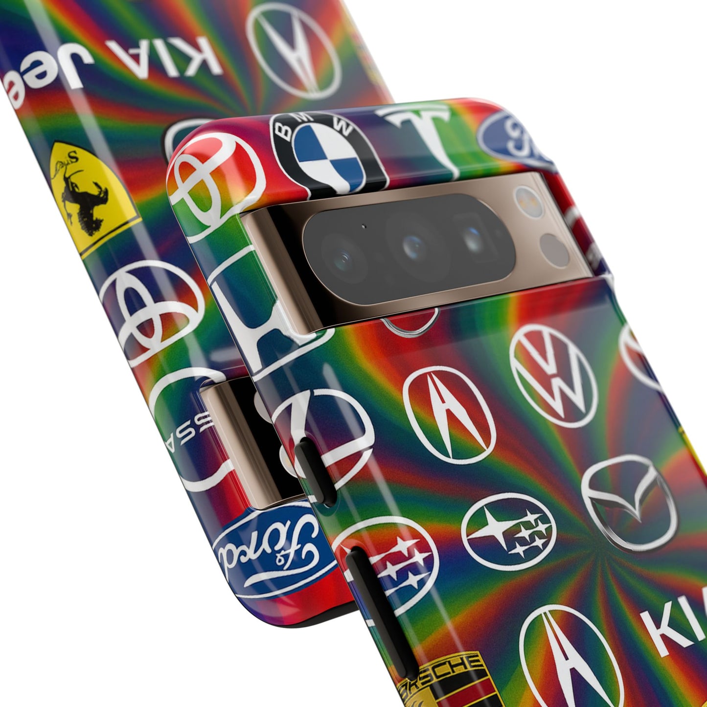 Colorful Car Logos Phone Case - Vibrant Tough Cases for Auto Enthusiasts, Unique Gift for Birthdays, Car Events, and Holidays