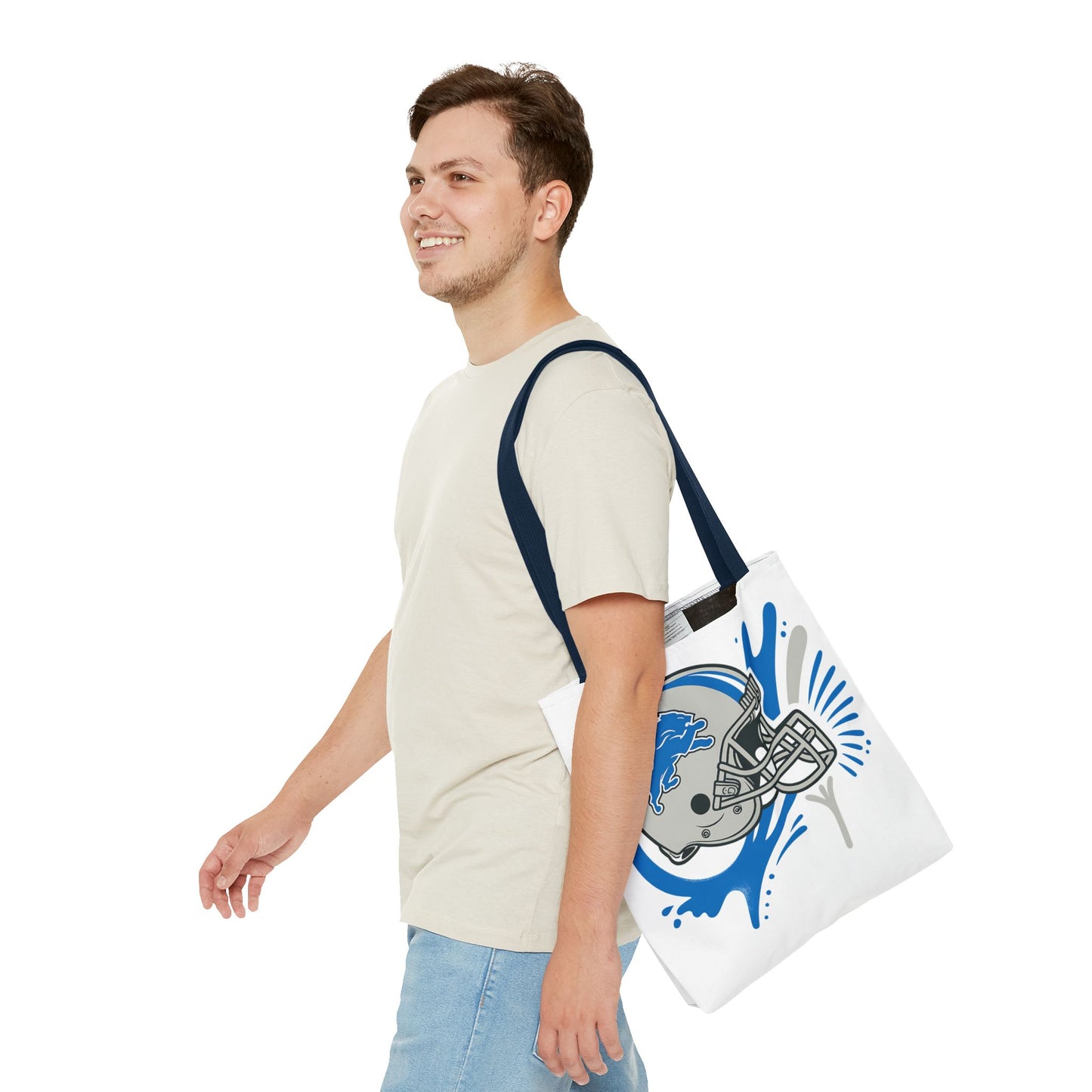 Sporty Tote Bag, Floral Football Tote, Game Day Bag, NFL Team Spirit Bag, Birthday Gift for Sports Fans, Everyday Use Bag