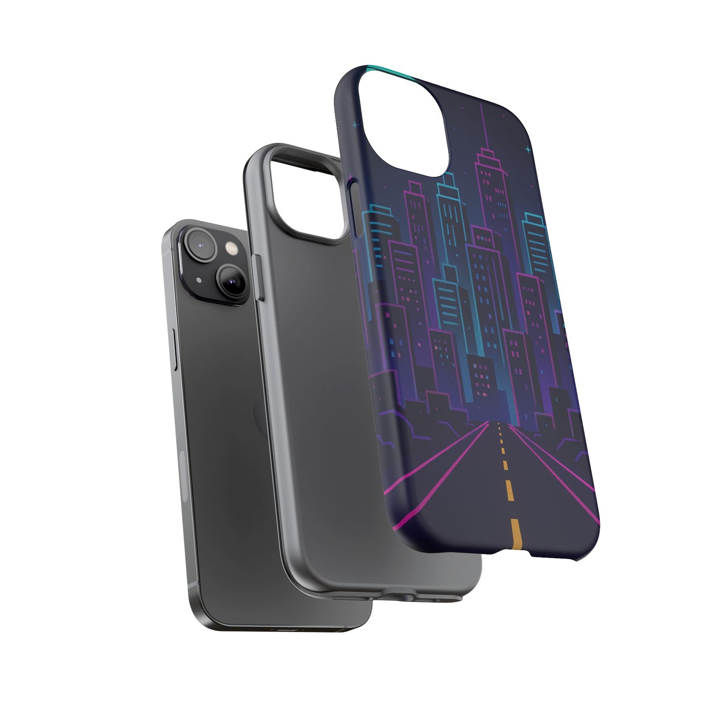 Cityscape Phone Case, Tough Cases, Urban Style, Nighttime Vibe, Phone Cover, Gift for City Lovers, Modern Design
