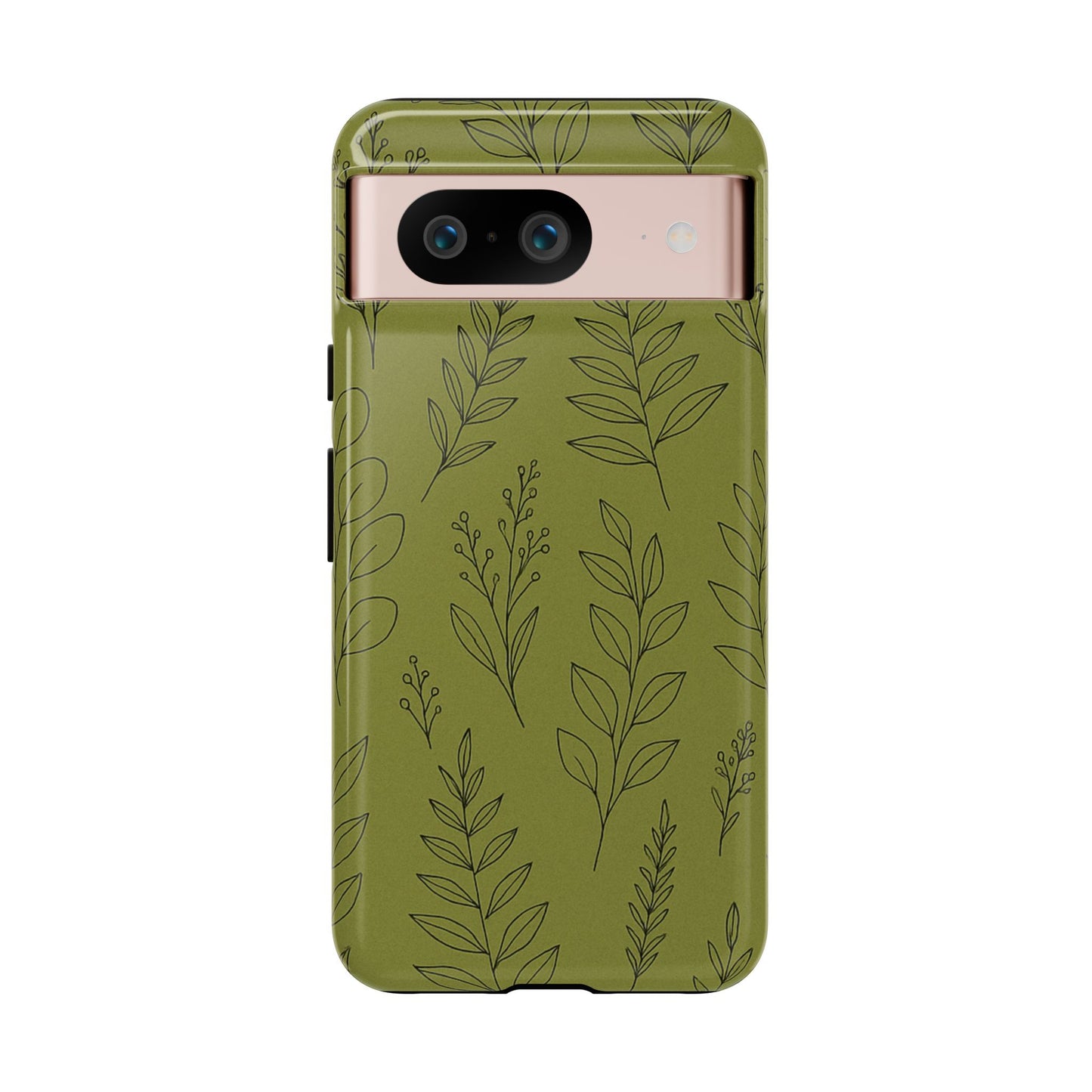 Stylish Phone Case, Botanical Design, Tough Phone Cover, Green Floral Case, Nature Inspired Gift, Eco-Friendly Accessory