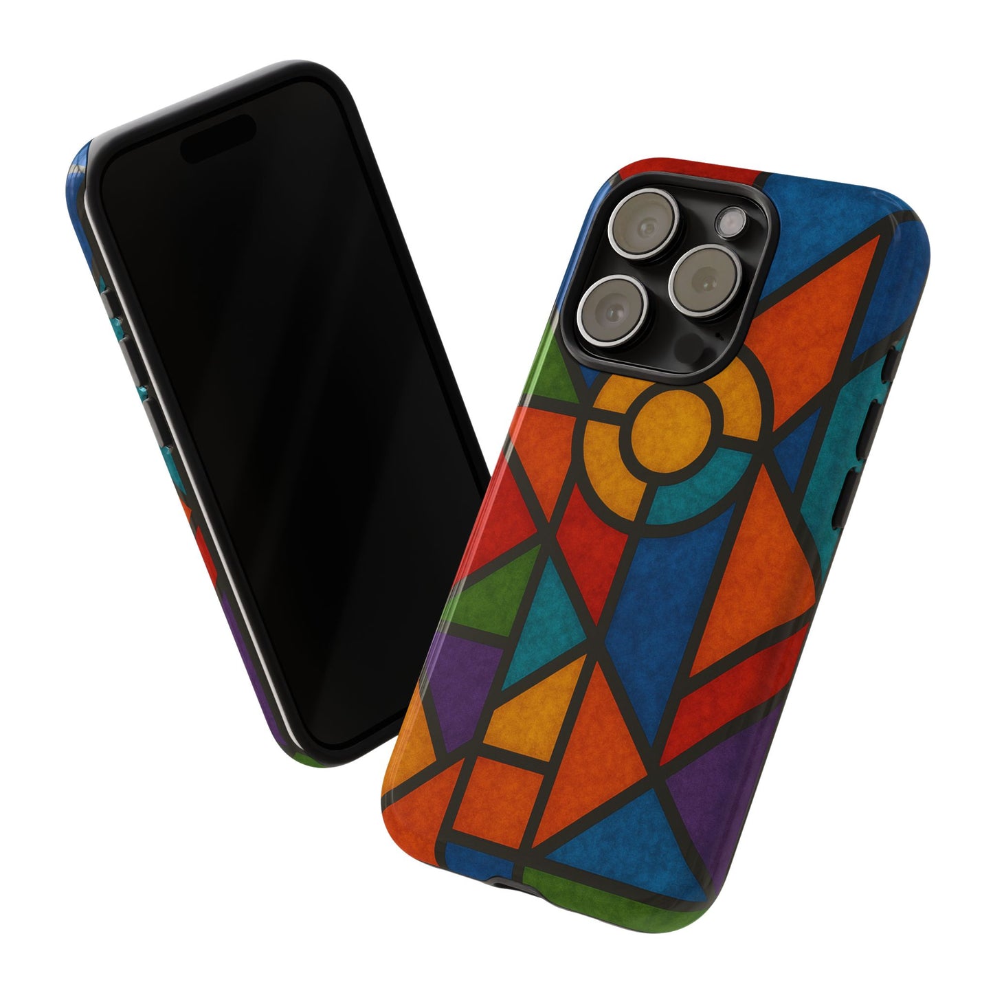 Colorful Stained Glass Phone Case, Artistic Phone Cover, Vibrant Protective Case, Unique Gift for Art Lovers, Stylish Smartphone Accessory