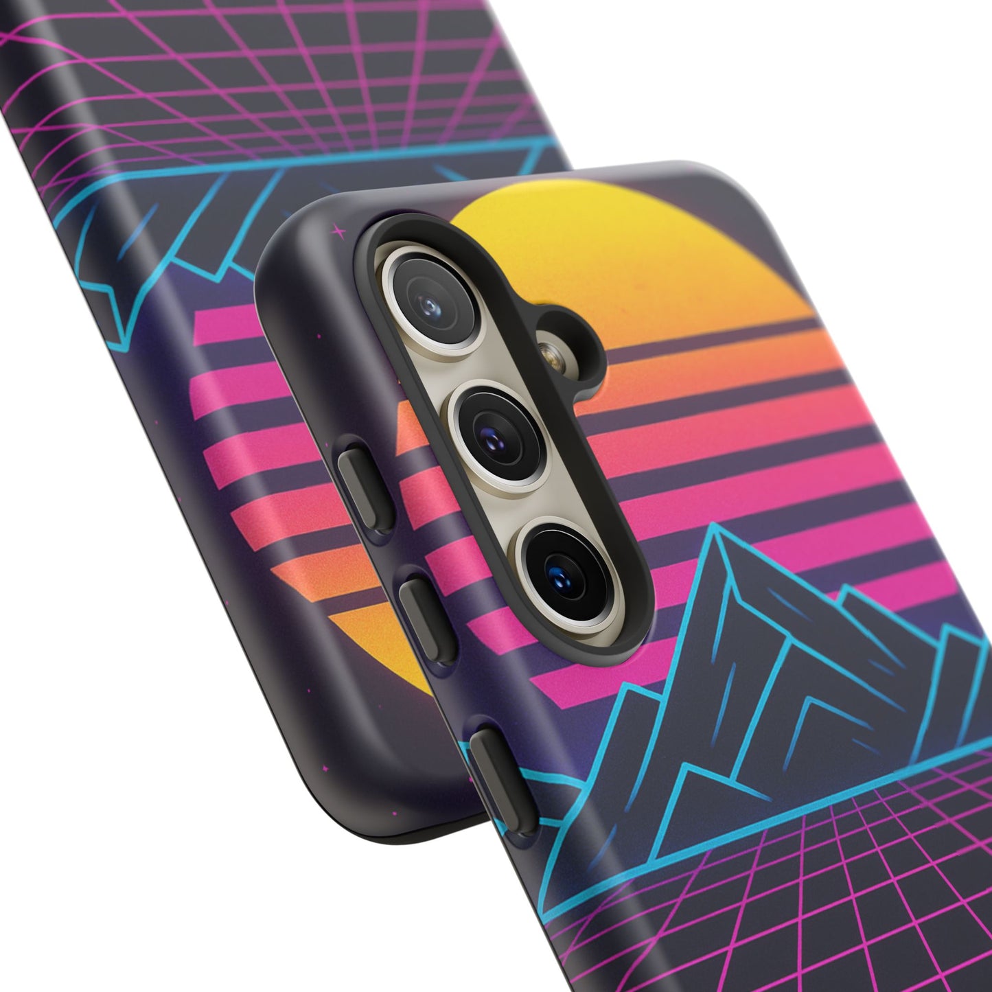 Retro Sunset Phone Case, Vintage Neon Case, 80s Aesthetic Cover, Gift for Tech Lovers, Unique Phone Accessories