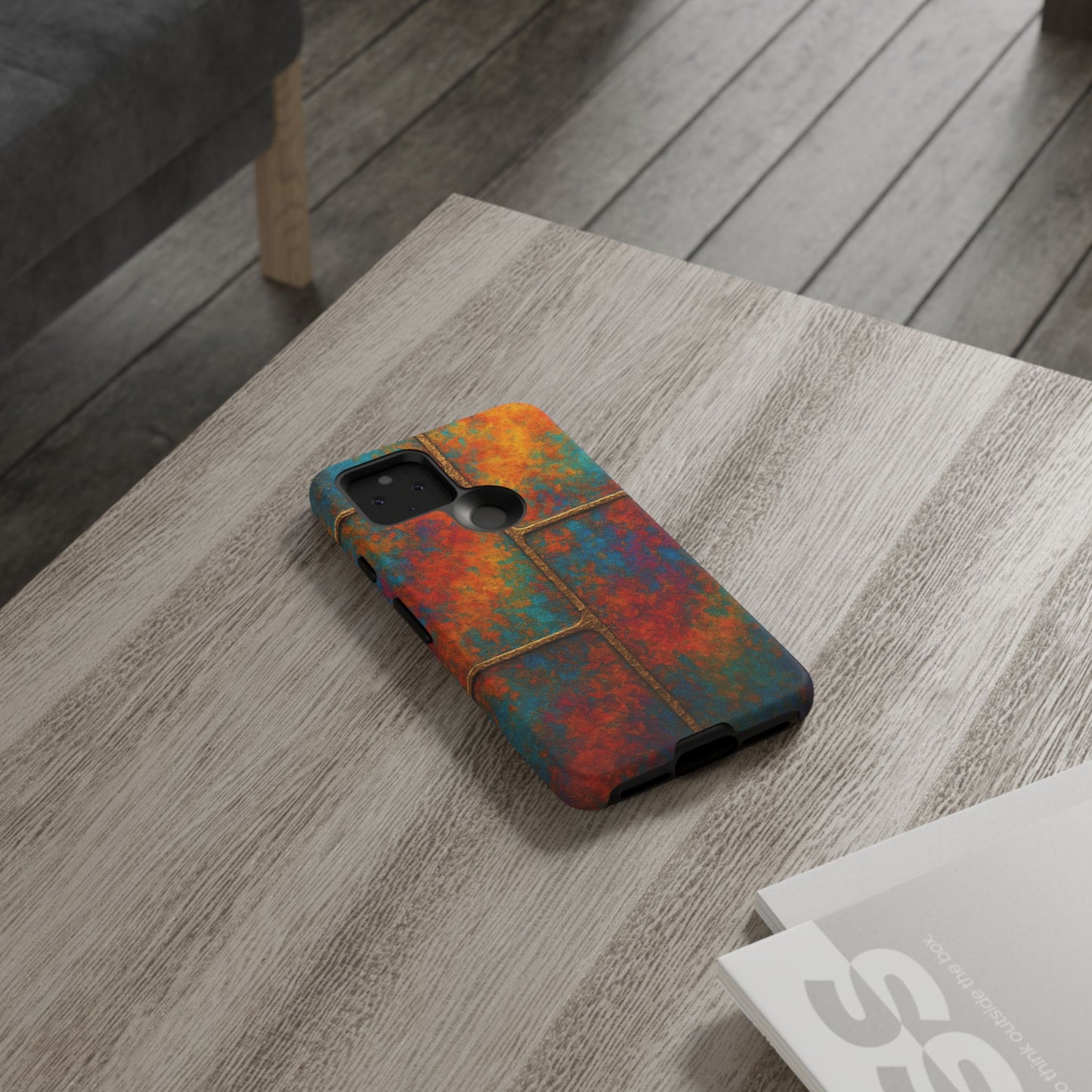 Colorful Textured Phone Case, Vibrant iPhone Cover, Tough Protective Shell, Unique Mobile Accessory, Artisan Phone Protection