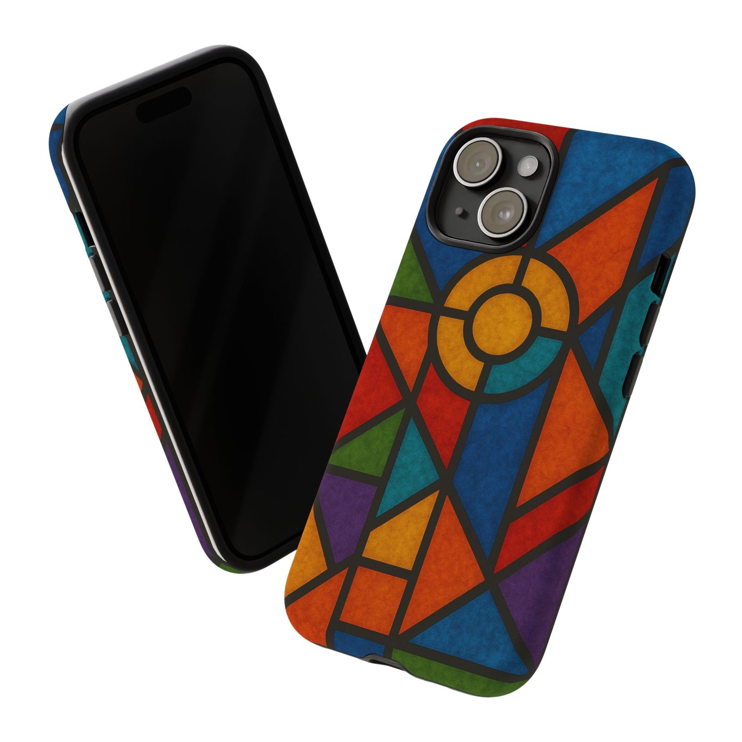 Colorful Stained Glass Phone Case, Artistic Phone Cover, Vibrant Protective Case, Unique Gift for Art Lovers, Stylish Smartphone Accessory