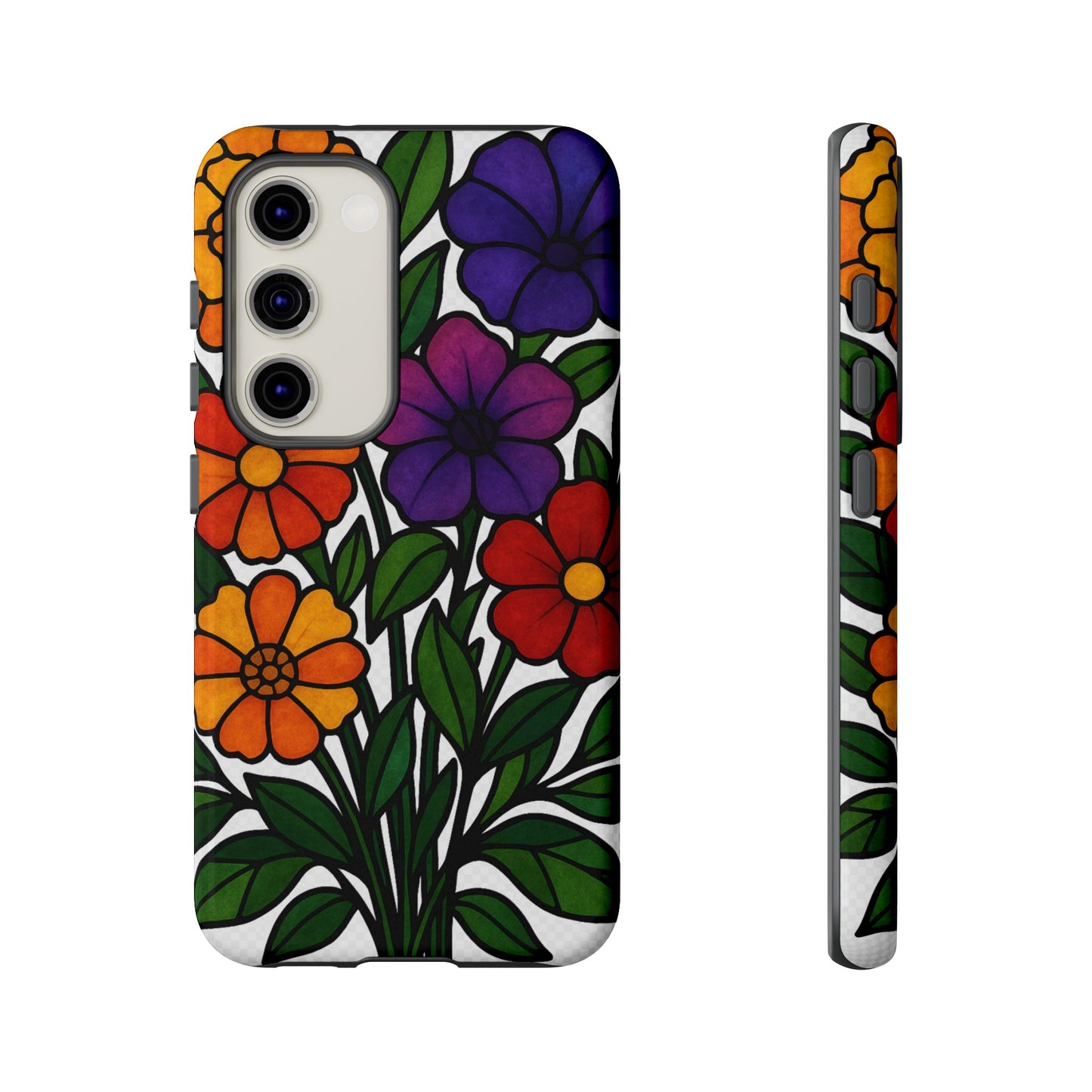 Floral Phone Case, Tough Cases with Colorful Flower Design, Gift for Flower Lovers, Summer Accessories, Trendy Phone Cover