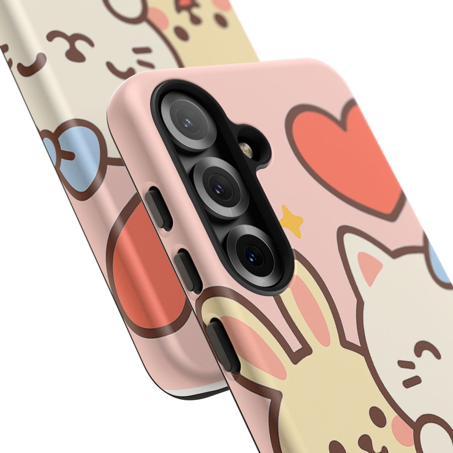 Cute Animal Phone Case -Tough Cases with Bunny and Cat Design, Kawaii Gift for Kids, Birthday, Everyday Use, Phone Accessories, teenage girl