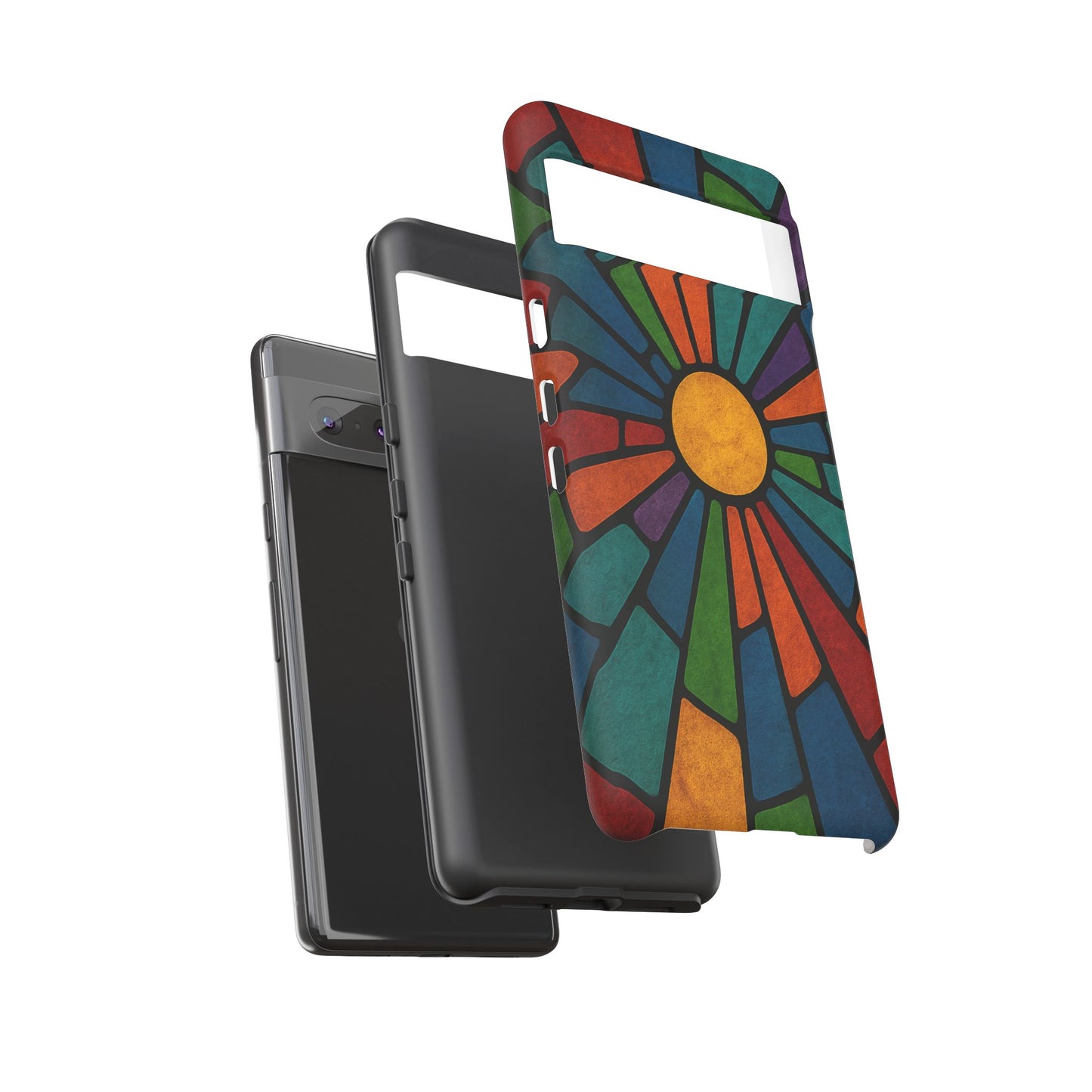 Colorful Stained Glass Phone Case, Tough Cases, Artistic Phone Cover, Vibrant Mobile Accessory, Unique Gift for Art Lovers