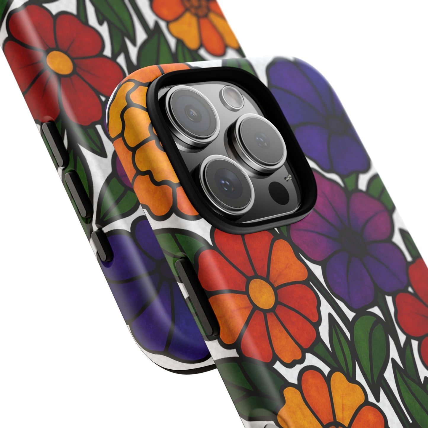 Floral Phone Case, Tough Cases with Colorful Flower Design, Gift for Flower Lovers, Summer Accessories, Trendy Phone Cover
