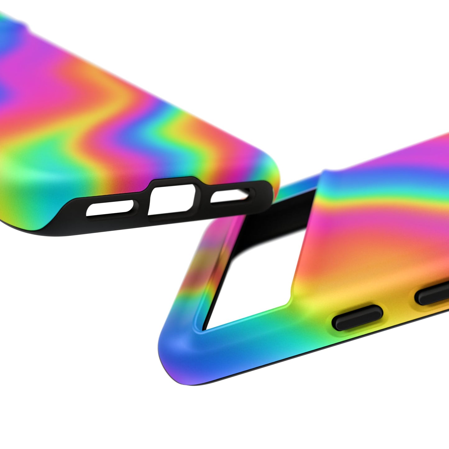 Rainbow Wavy Phone Case - Colorful Tough Cases for Stylish Protection, LGBTQ+ Pride Gift, Trendy Phone Accessory, Birthday, Holiday Present