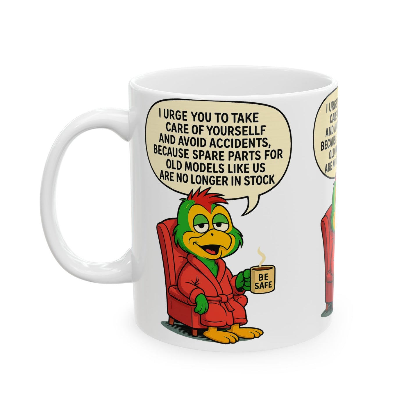 Funny Ceramic Mug with Quirky Cartoon, Coffee Cup, Gift for Friends, Humor Mug, Birthday Present, Unique Gift