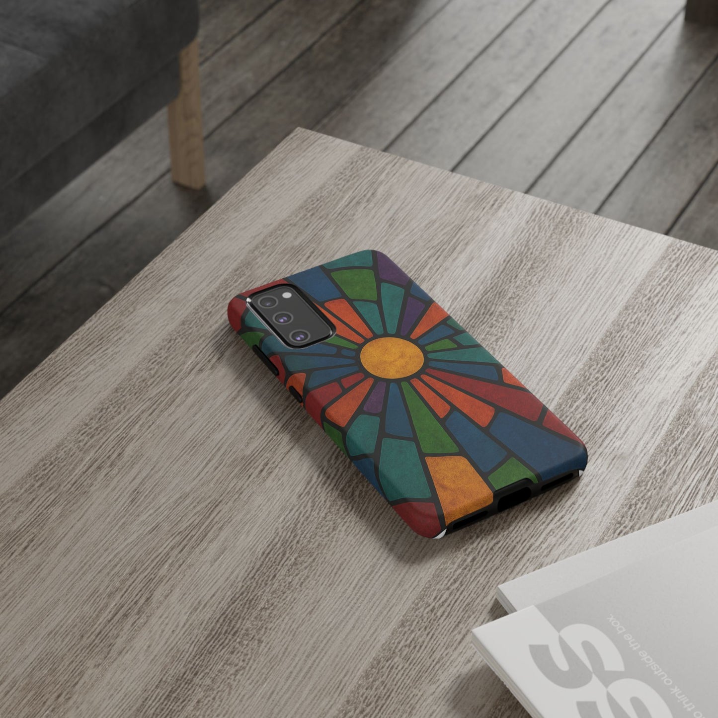 Colorful Stained Glass Phone Case, Tough Cases, Artistic Phone Cover, Vibrant Mobile Accessory, Unique Gift for Art Lovers