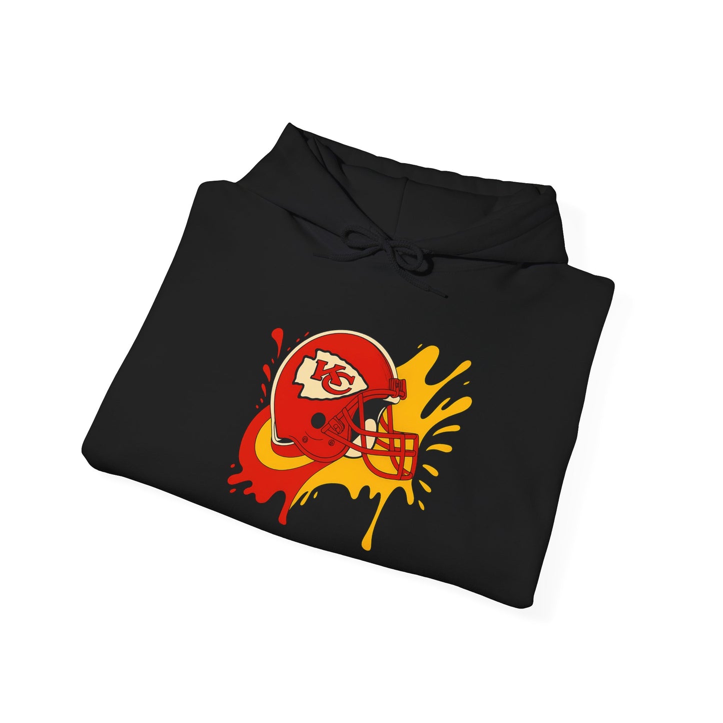 Sporty Graffiti Hoodie for Chiefs Fans, Versatile Streetwear, Perfect Gift for Game Day, Fashionable Fall Layer, Unisex Heavy Blend