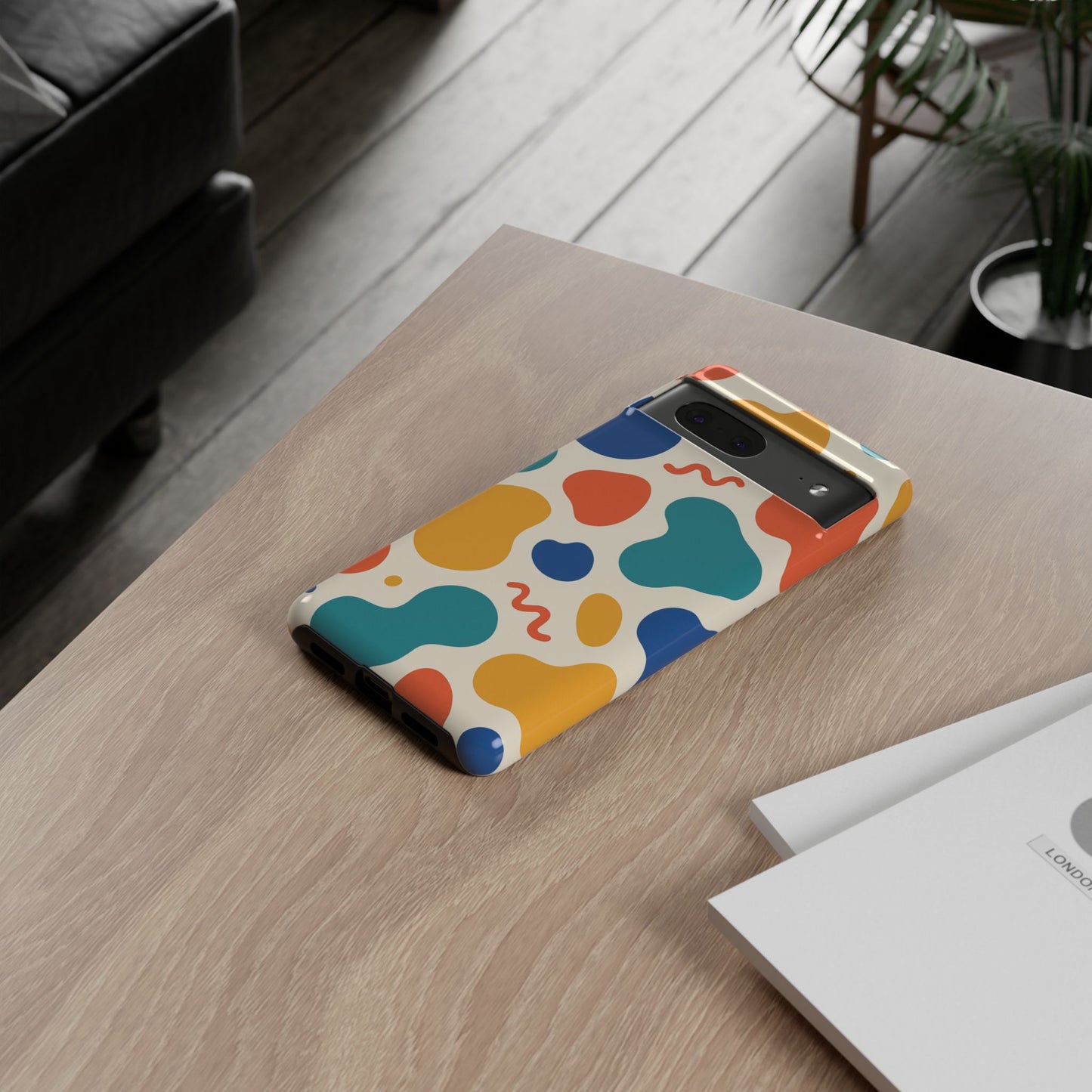 Colorful Phone Case with Abstract Design, Stylish Phone Cover, Trendy Tech Accessory for Her, Unique Gift Idea, Fun Patterned Case