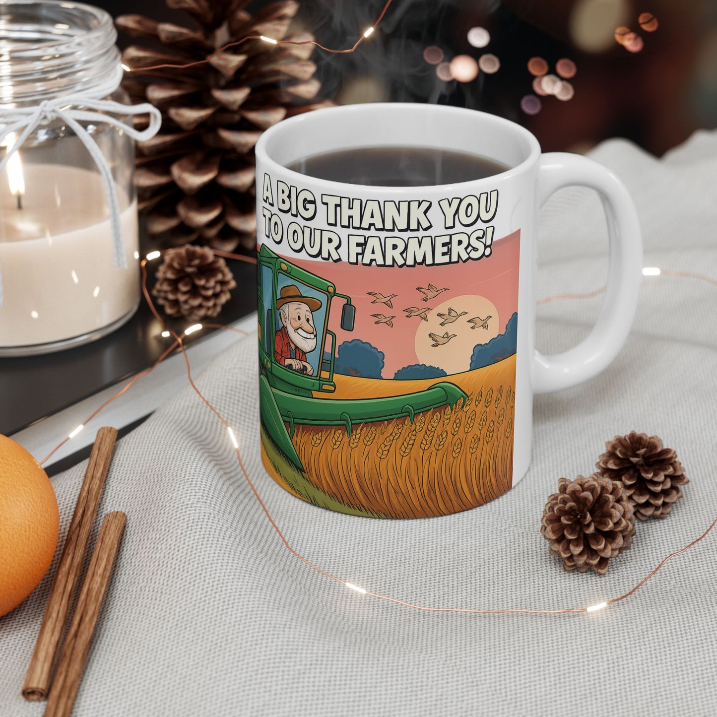 Farmers' Appreciation Ceramic Mug - Thank You Farmers Gift, Gardening Mug, Agri-themed Coffee Cup, Rustic Home Decor, Country Style [...]