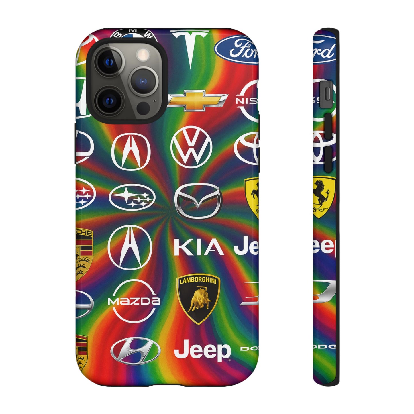 Colorful Car Logos Phone Case - Vibrant Tough Cases for Auto Enthusiasts, Unique Gift for Birthdays, Car Events, and Holidays