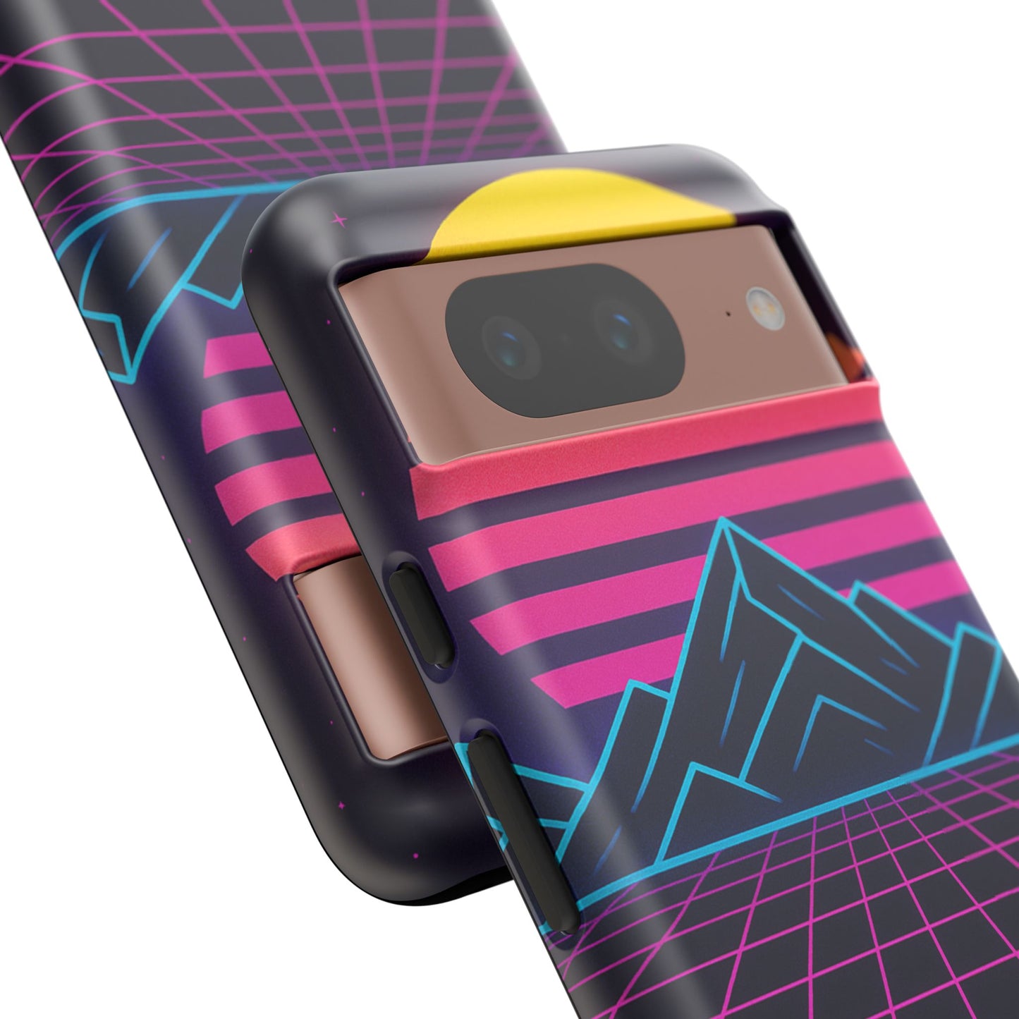 Retro Sunset Phone Case, Vintage Neon Case, 80s Aesthetic Cover, Gift for Tech Lovers, Unique Phone Accessories