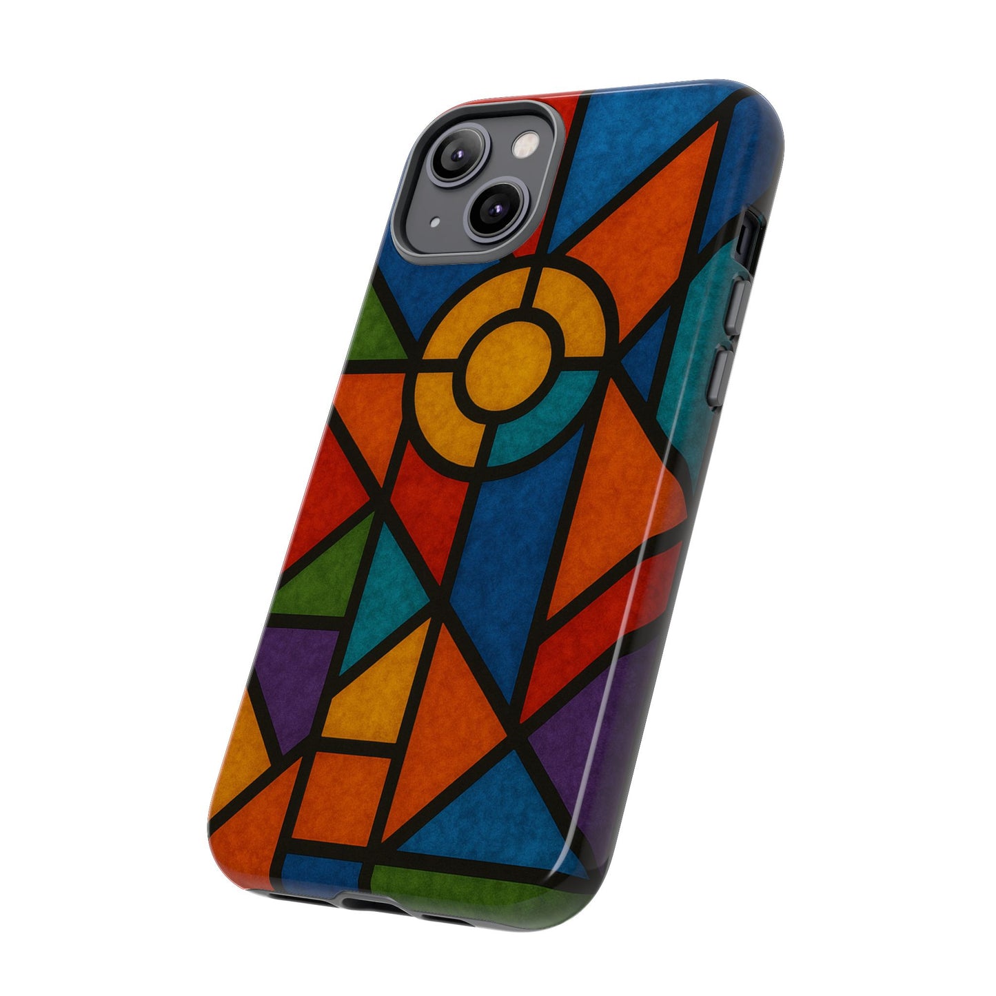 Colorful Stained Glass Phone Case, Artistic Phone Cover, Vibrant Protective Case, Unique Gift for Art Lovers, Stylish Smartphone Accessory