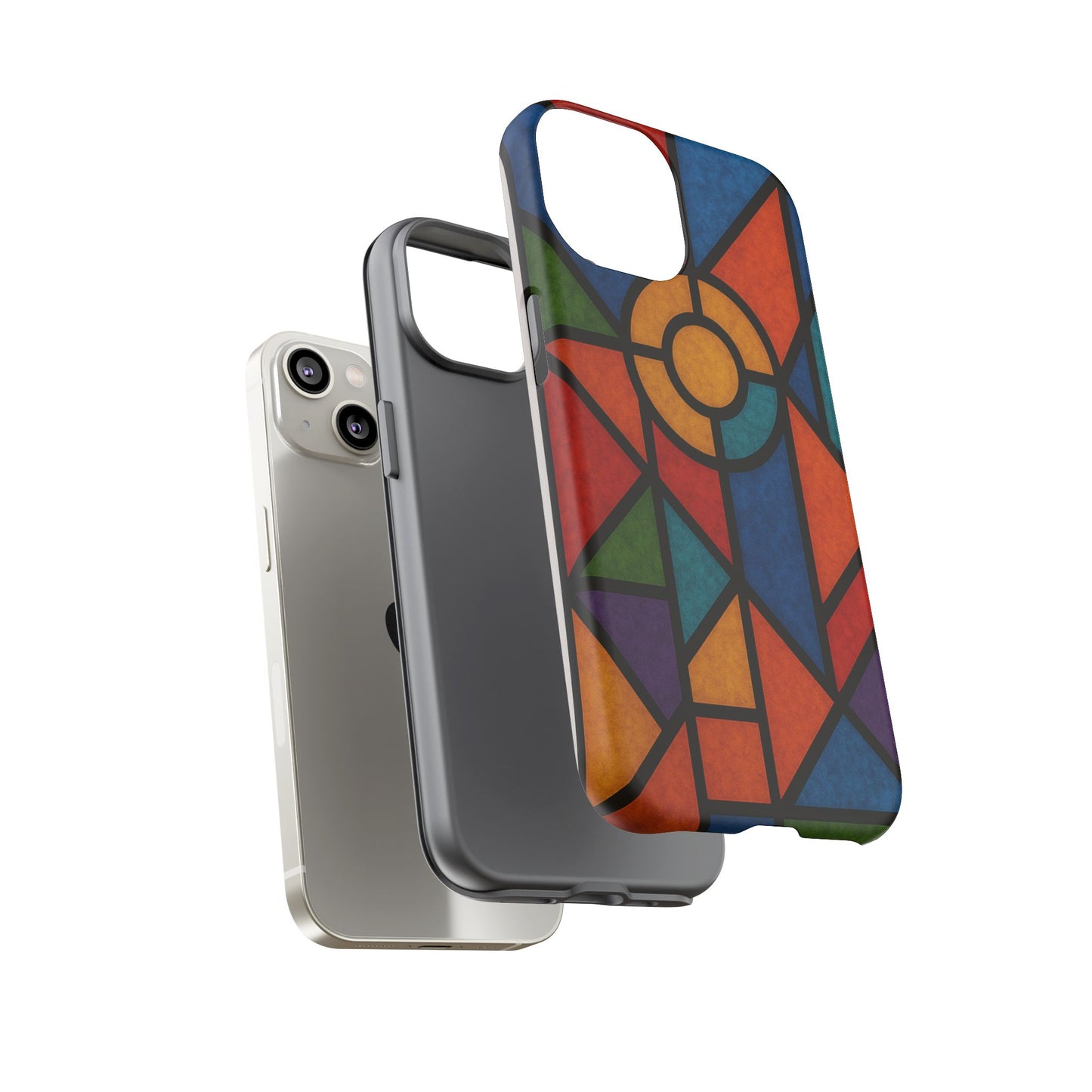 Colorful Stained Glass Phone Case, Artistic Phone Cover, Vibrant Protective Case, Unique Gift for Art Lovers, Stylish Smartphone Accessory