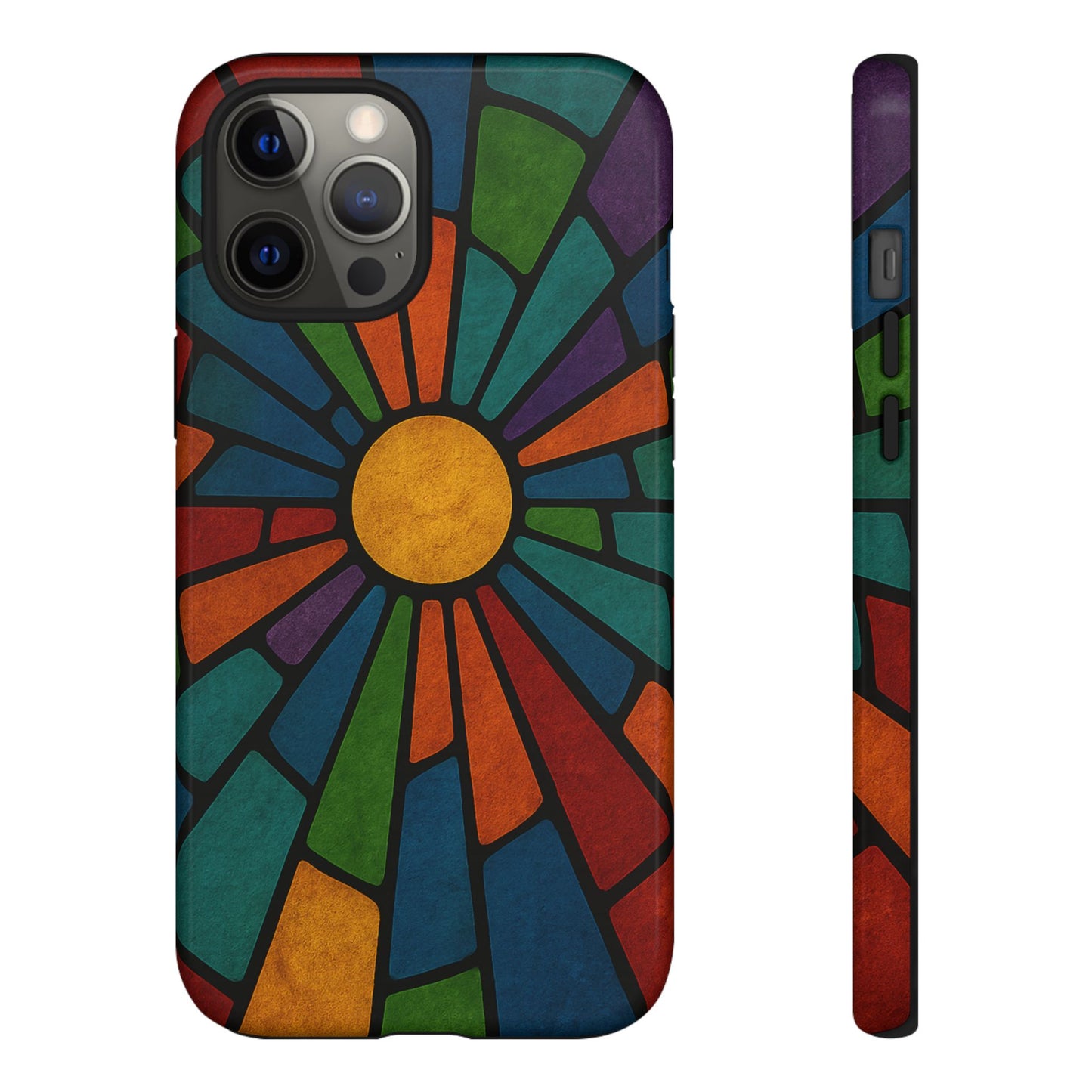 Colorful Stained Glass Phone Case, Tough Cases, Artistic Phone Cover, Vibrant Mobile Accessory, Unique Gift for Art Lovers