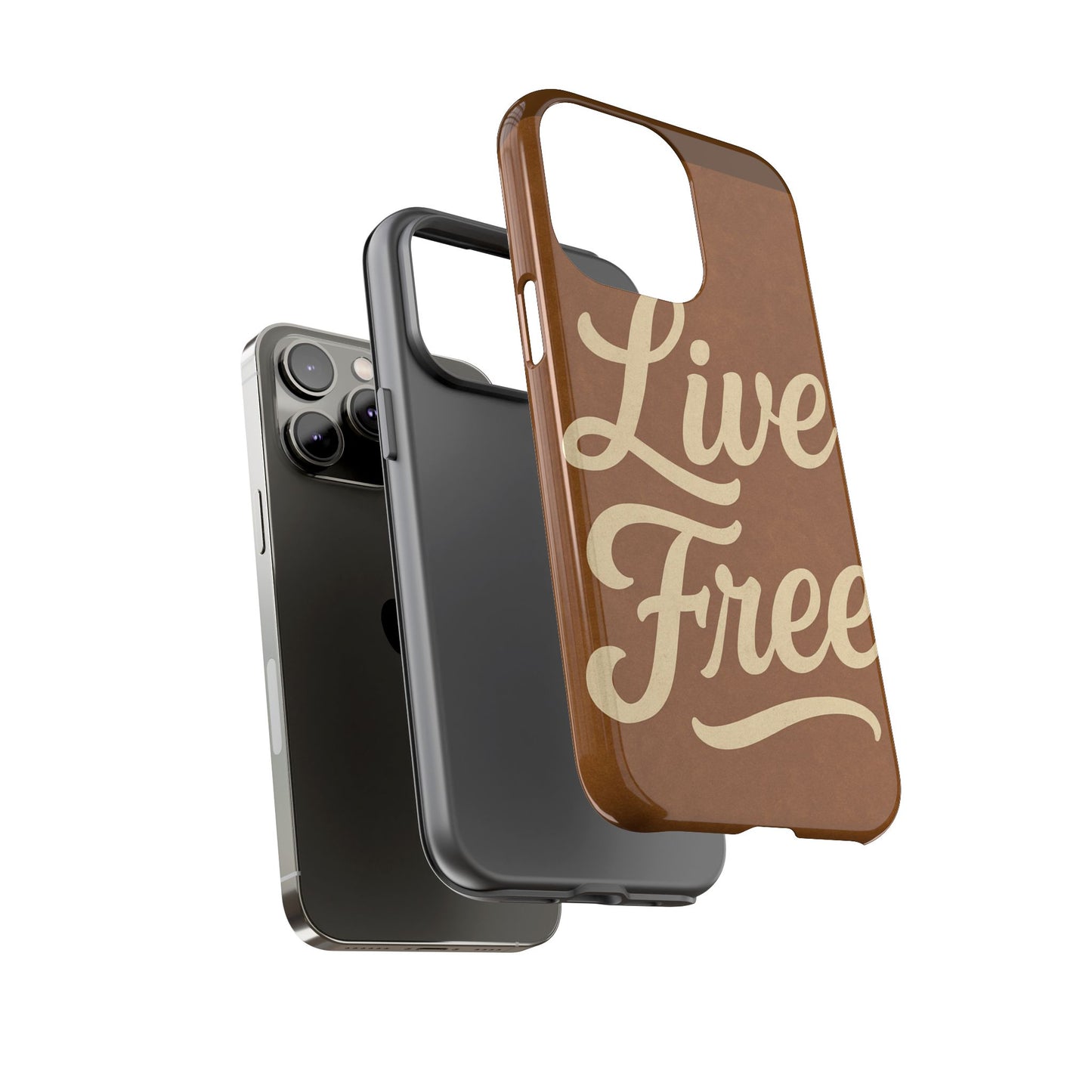 Live Free Phone Case, Tough Cases, Inspirational Phone Accessories, Gift for Adventurers, Customizable Design, Unique Tech Gifts