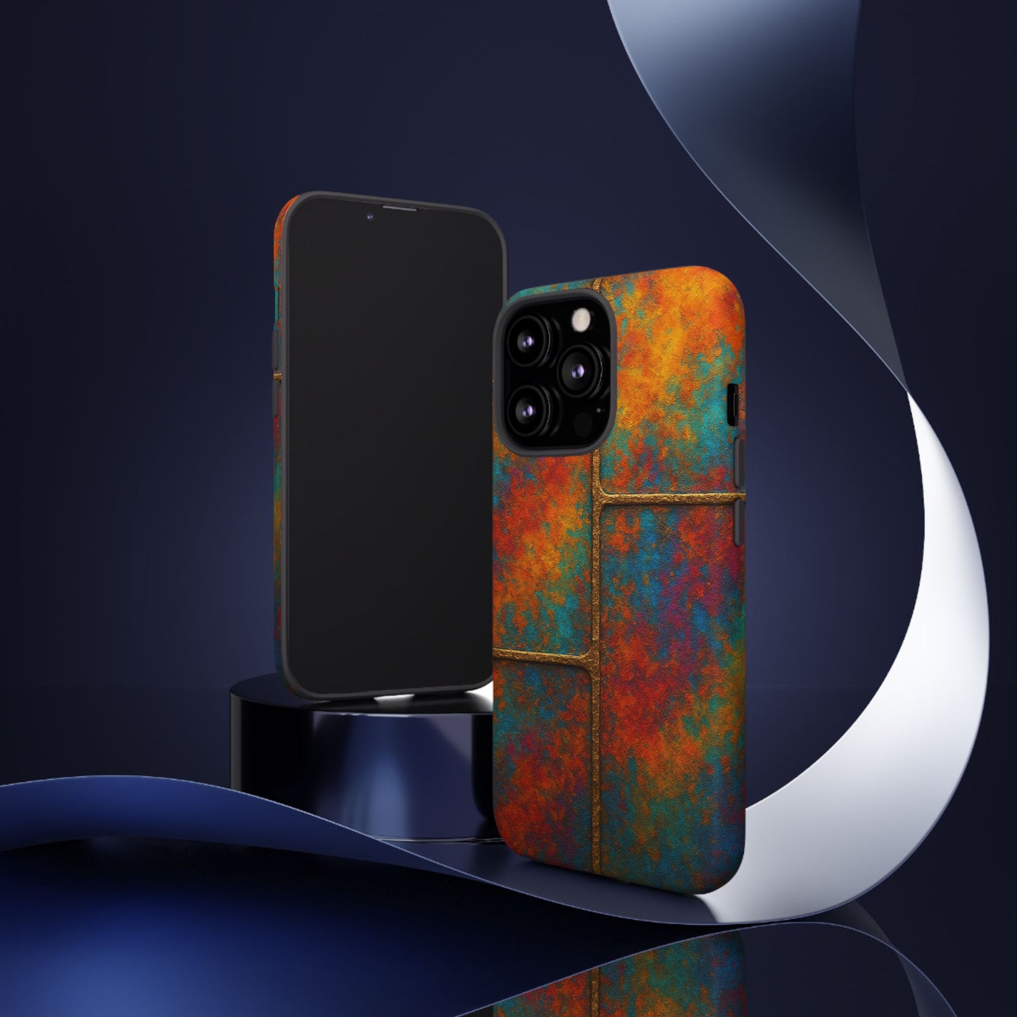 Colorful Textured Phone Case, Vibrant iPhone Cover, Tough Protective Shell, Unique Mobile Accessory, Artisan Phone Protection