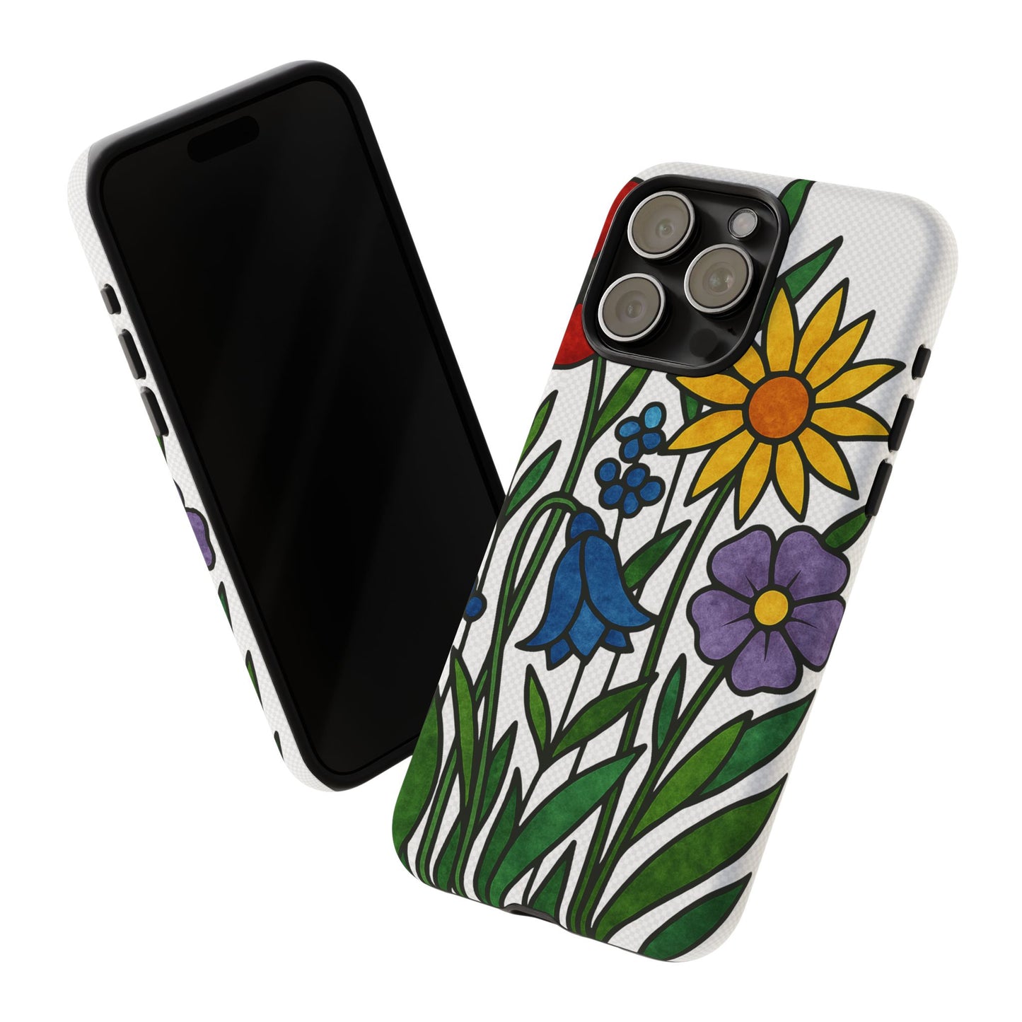 Floral Phone Case, Vibrant Flower Design, Tough Protection, Gift for Nature Lovers, Spring Decor