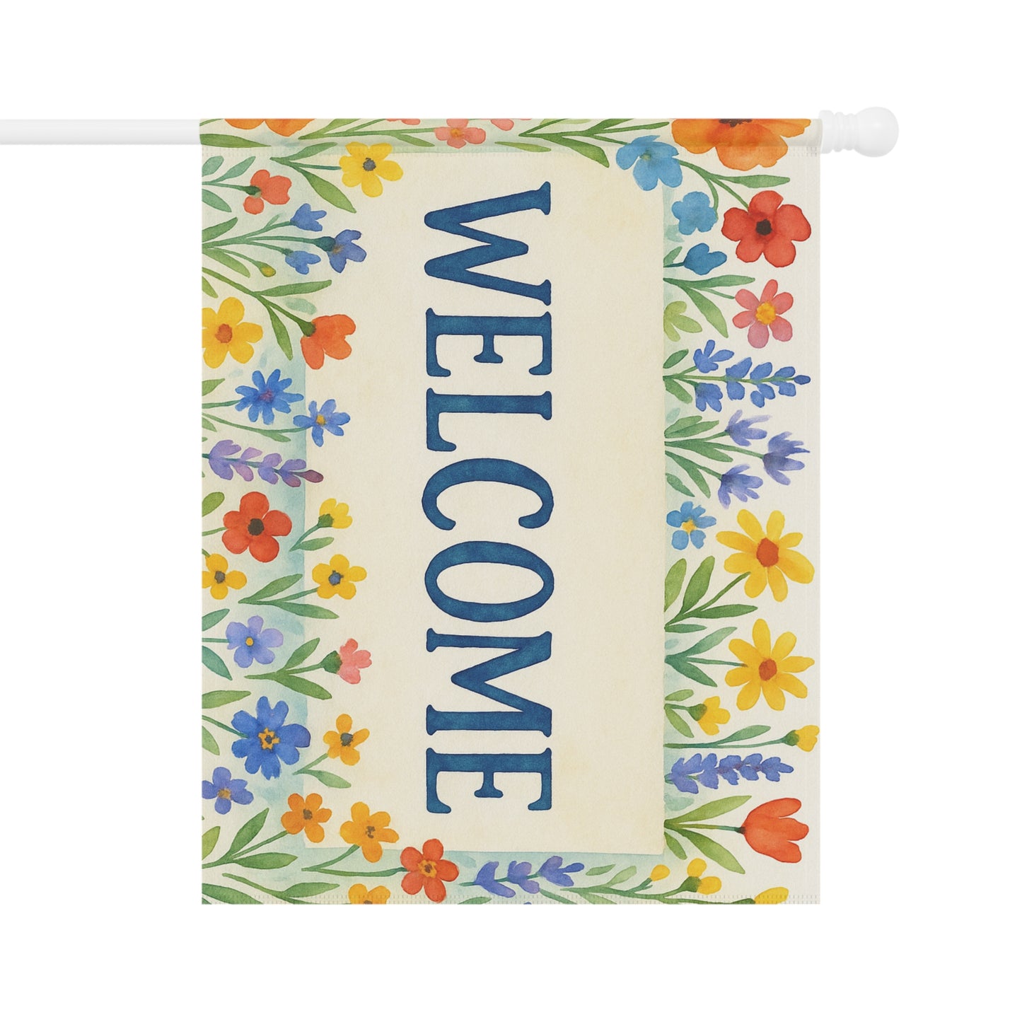 Cheerful Floral Welcome Banner, Garden Decor, Home Entrance Sign, Spring Decor, Outdoor Living, Housewarming Gift