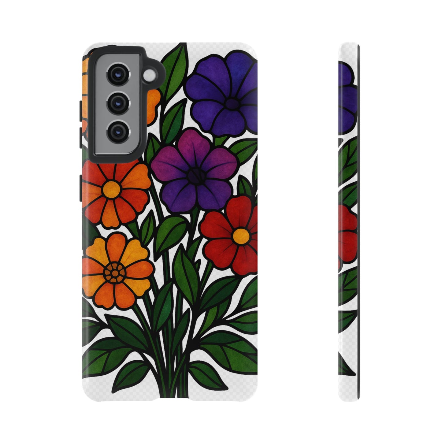 Floral Phone Case, Tough Cases with Colorful Flower Design, Gift for Flower Lovers, Summer Accessories, Trendy Phone Cover