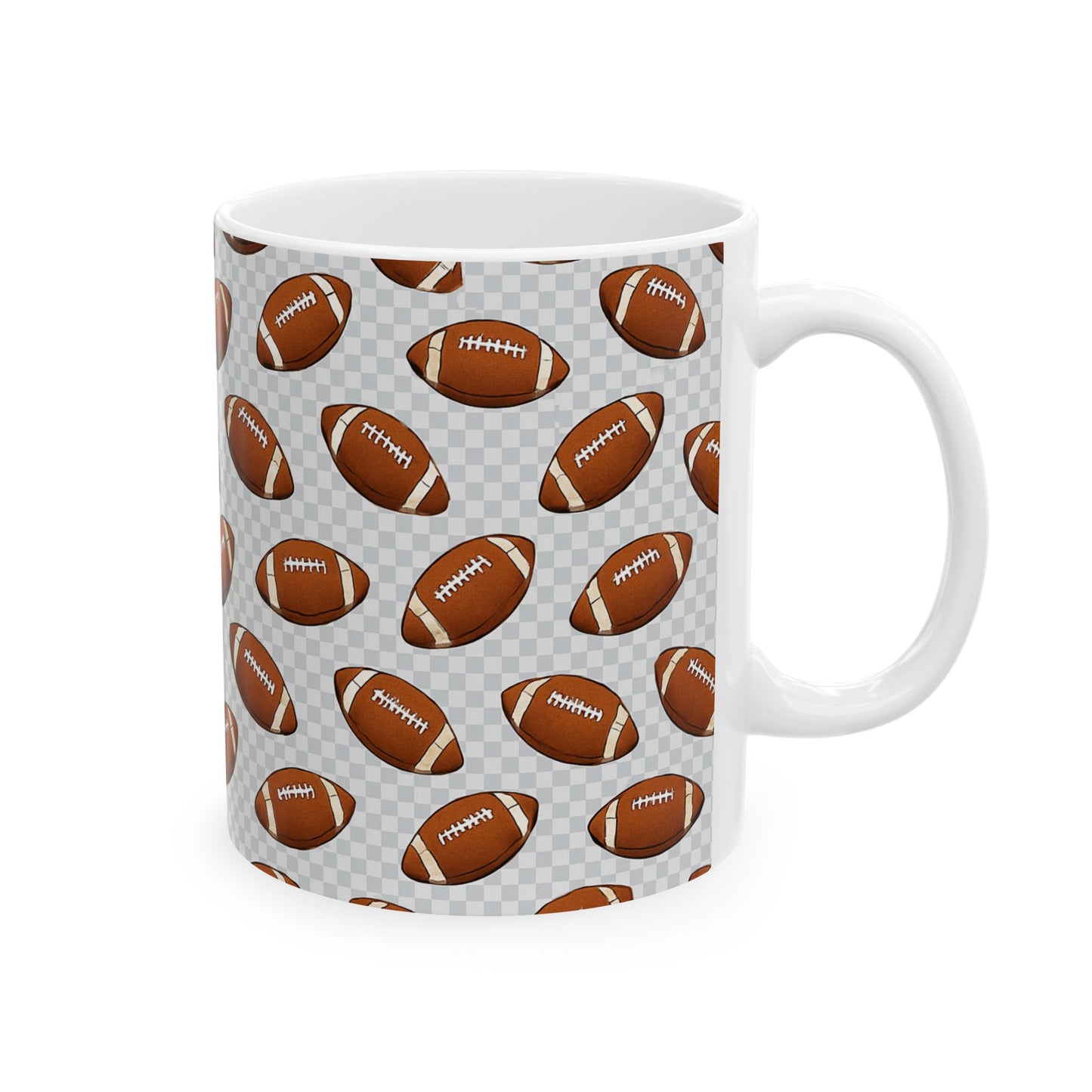 Football-Themed Ceramic Mug for Fans, Great for Game Days, Gifts for Football Lovers, Sports Enthusiasts, Tailgate Parties, 11oz or 15oz