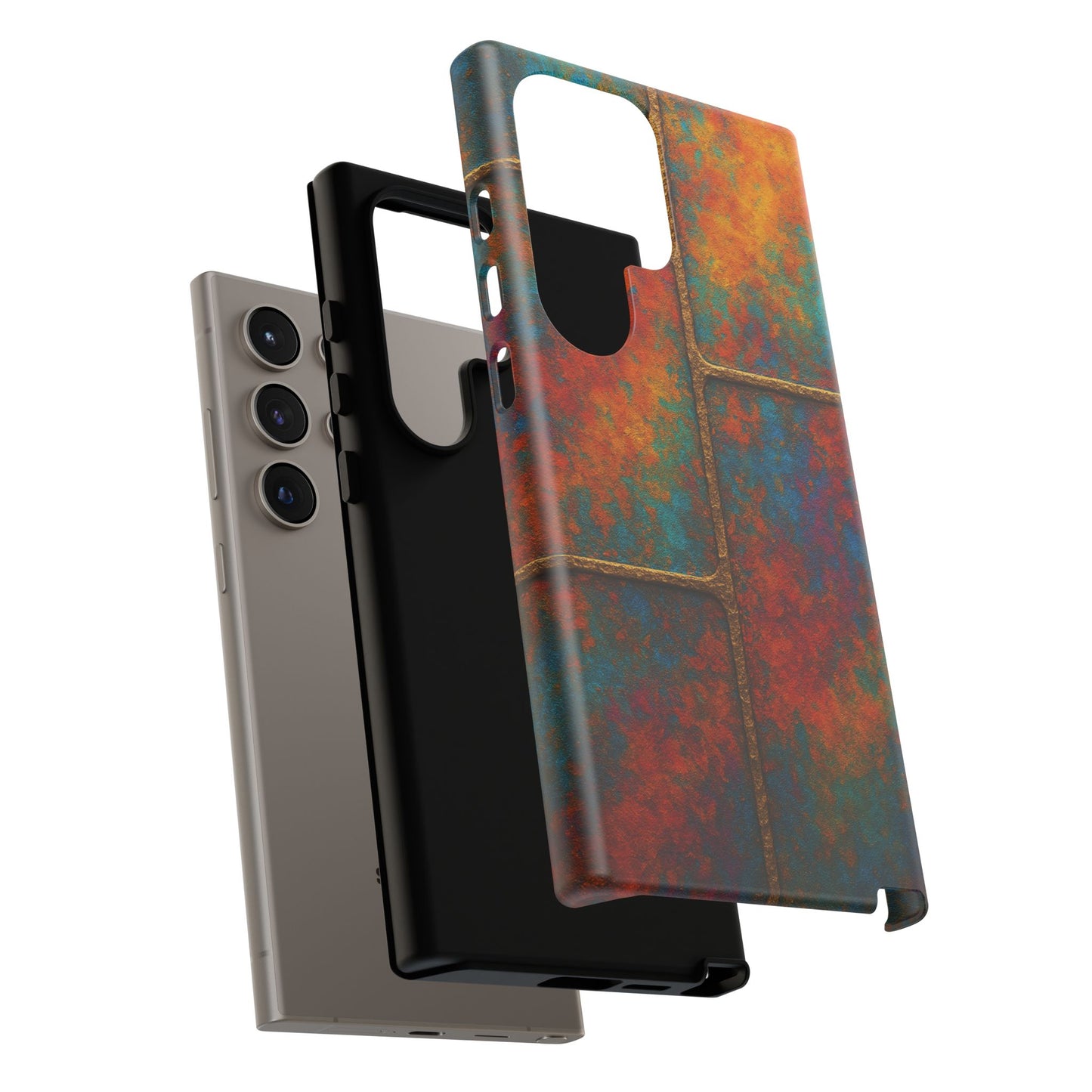 Colorful Textured Phone Case, Vibrant iPhone Cover, Tough Protective Shell, Unique Mobile Accessory, Artisan Phone Protection