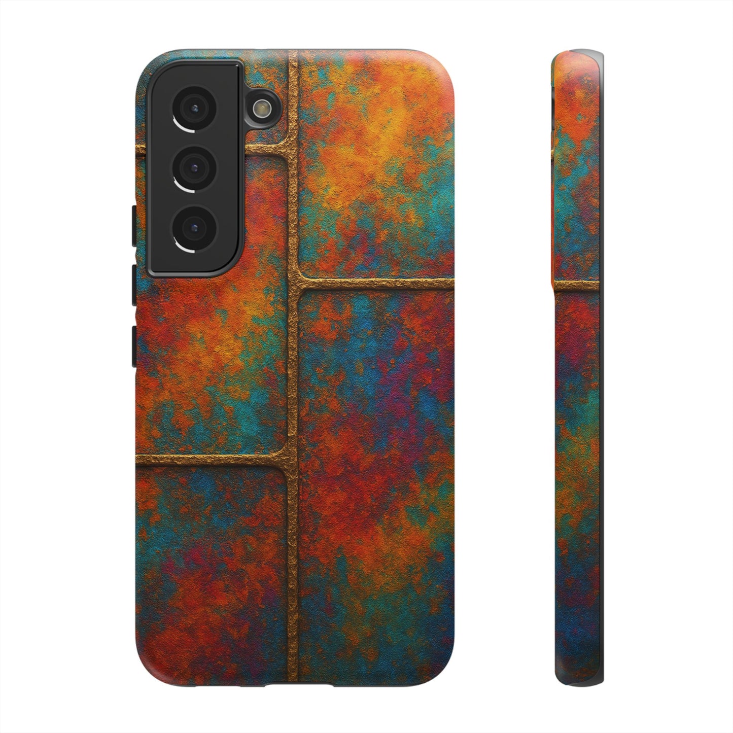 Colorful Textured Phone Case, Vibrant iPhone Cover, Tough Protective Shell, Unique Mobile Accessory, Artisan Phone Protection
