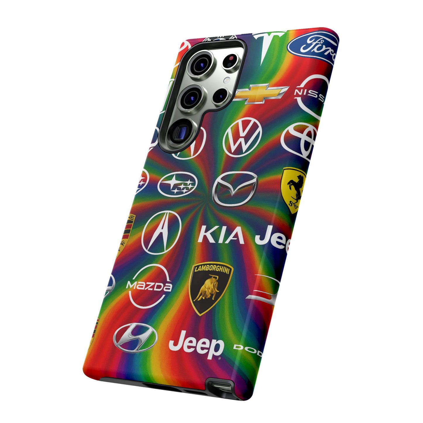 Colorful Car Logos Phone Case - Vibrant Tough Cases for Auto Enthusiasts, Unique Gift for Birthdays, Car Events, and Holidays