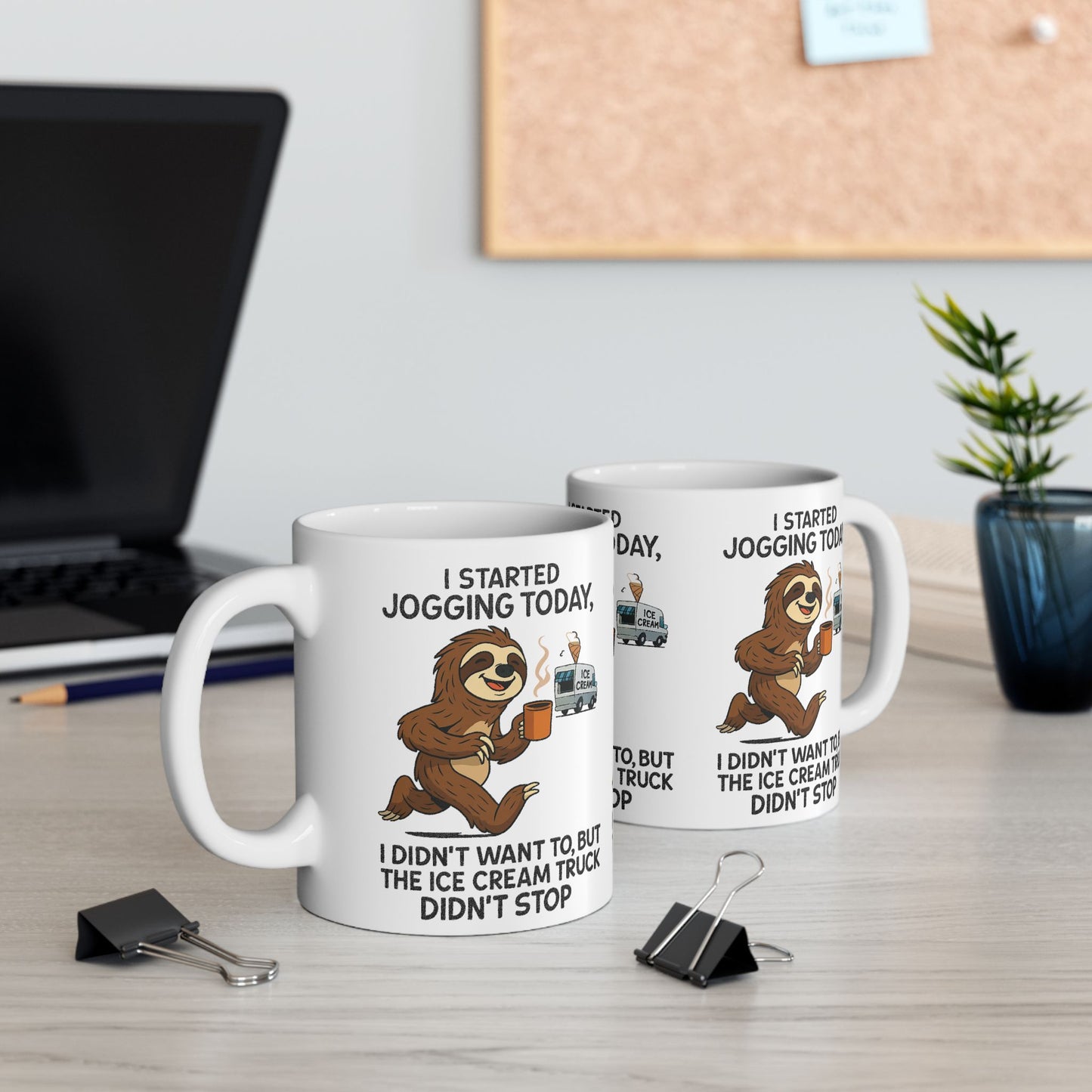Funny Sloth Coffee Mug | Whimsical Gift for Ice Cream Lovers | Perfect Birthday, Housewarming, or Holiday Present
