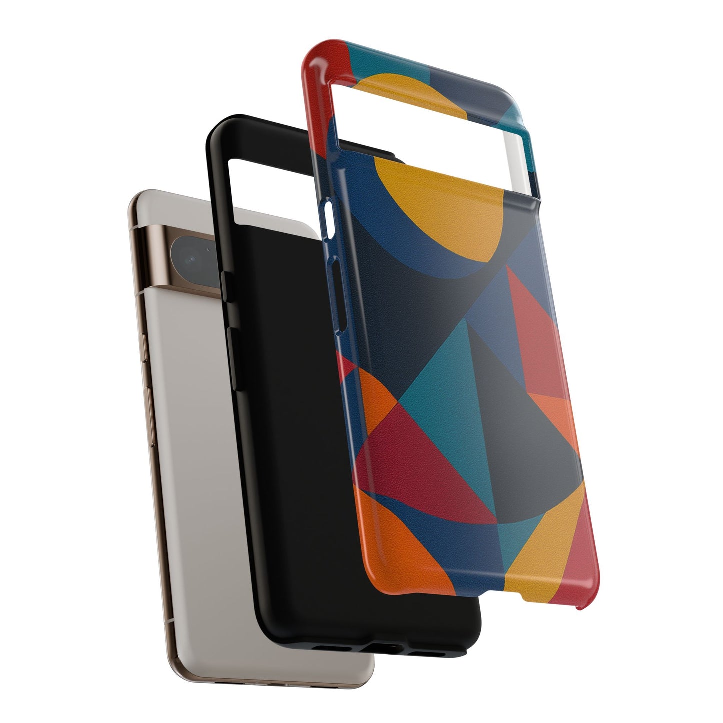 Vibrant Phone Case, Colorful Phone Cover, Geometric Design, Artistic Gift, Trendy Accessory, Vibrant Colors, Unique Design