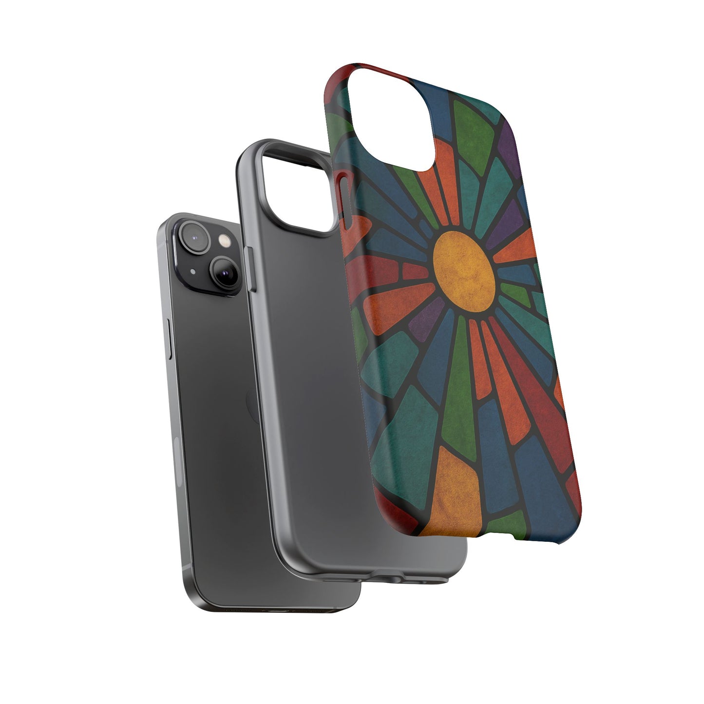Colorful Stained Glass Phone Case, Tough Cases, Artistic Phone Cover, Vibrant Mobile Accessory, Unique Gift for Art Lovers