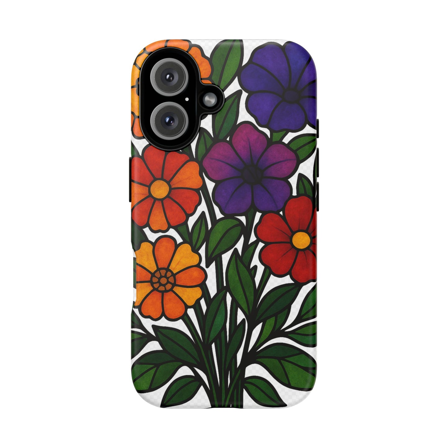 Floral Phone Case, Tough Cases with Colorful Flower Design, Gift for Flower Lovers, Summer Accessories, Trendy Phone Cover