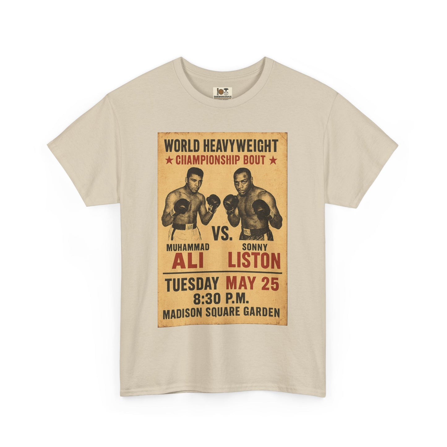 Vintage Boxing Tee, Retro Fight Shirt, Unisex Heavy Cotton Tee, Gift for Sports Fans, Athletics Apparel, Classic Graphic Tee