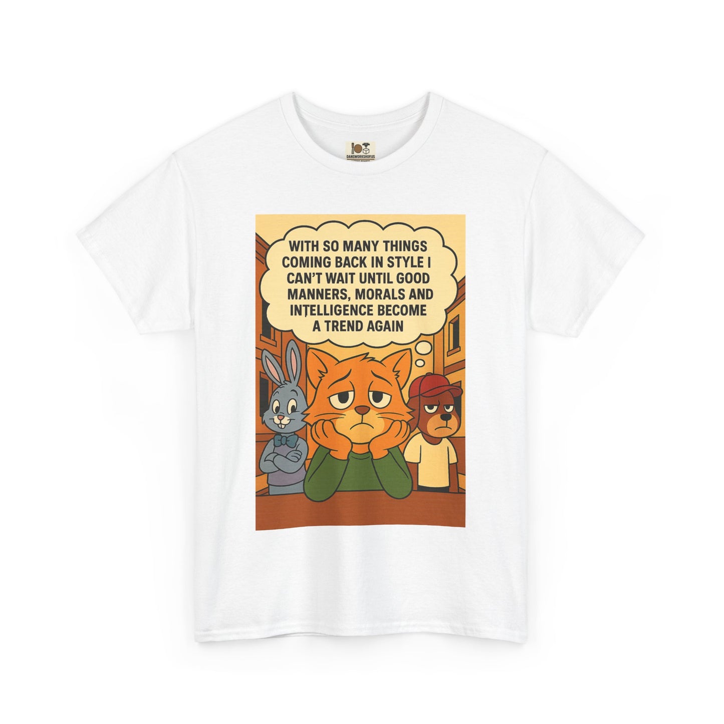Funny Cat Tee, Unisex Heavy Cotton T-Shirt, Gift for Cat Lovers, Trendy Humor Shirt, Casual Everyday Wear, Unique Animal Design
