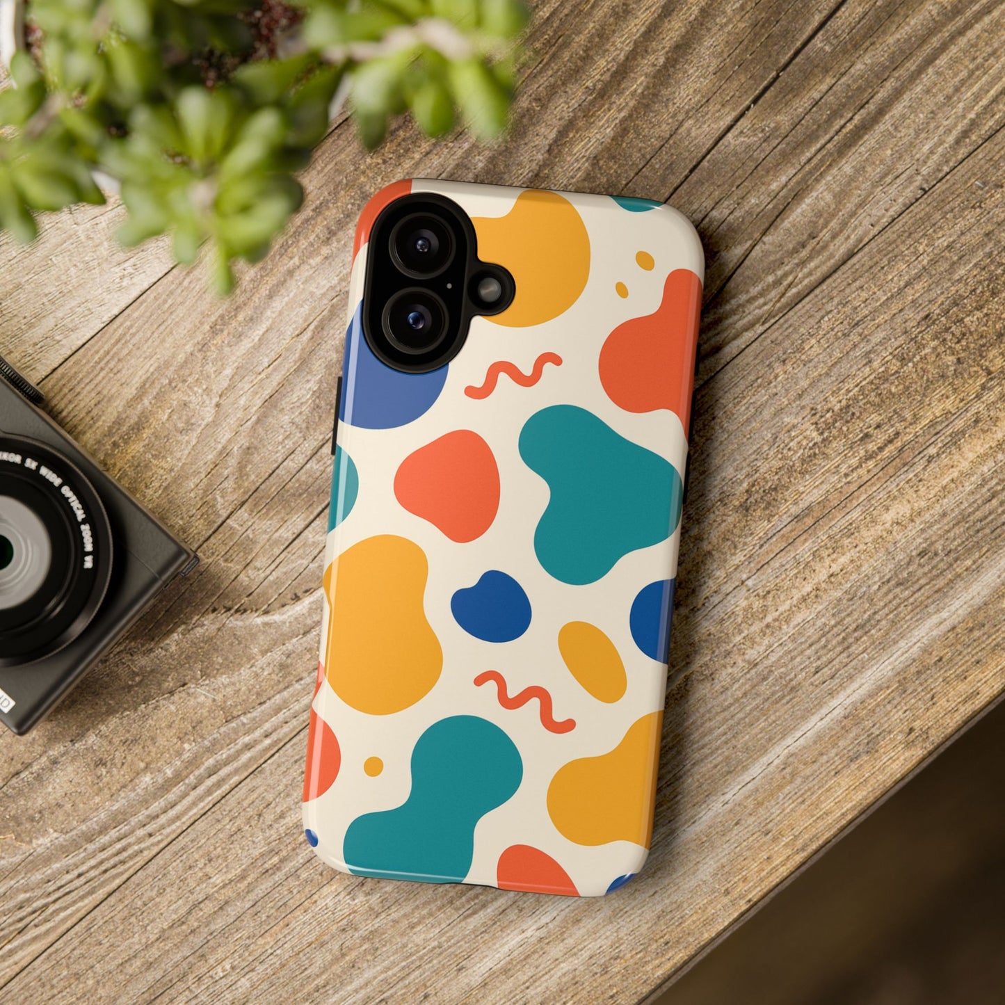 Colorful Phone Case with Abstract Design, Stylish Phone Cover, Trendy Tech Accessory for Her, Unique Gift Idea, Fun Patterned Case